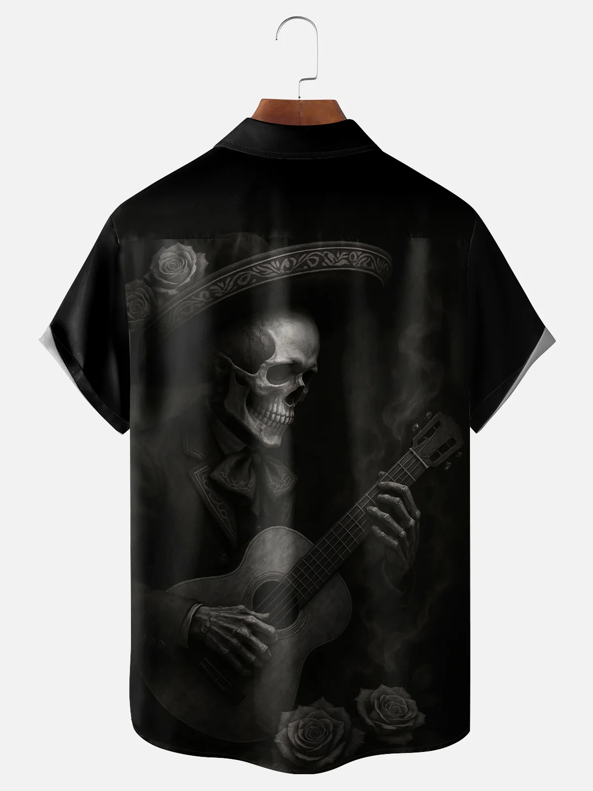 Moisture-wicking Mexican Day of the Dead Skeleton Chest Pocket Casual Shirt