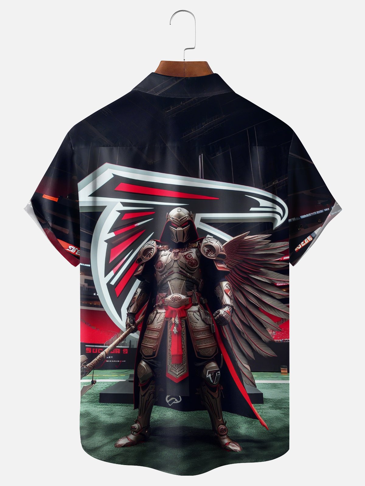 Moisture-wicking American Football Atlanta Fun Art Falcons Chest Pocket Casual Shirt