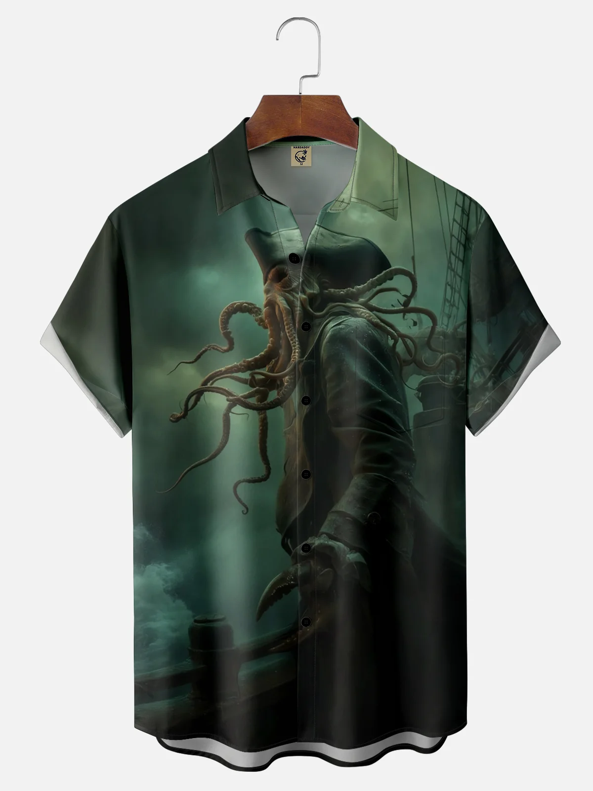 Moisture-wicking Pirate Art Davy Fun Jones Chest Pocket Casual Shirt