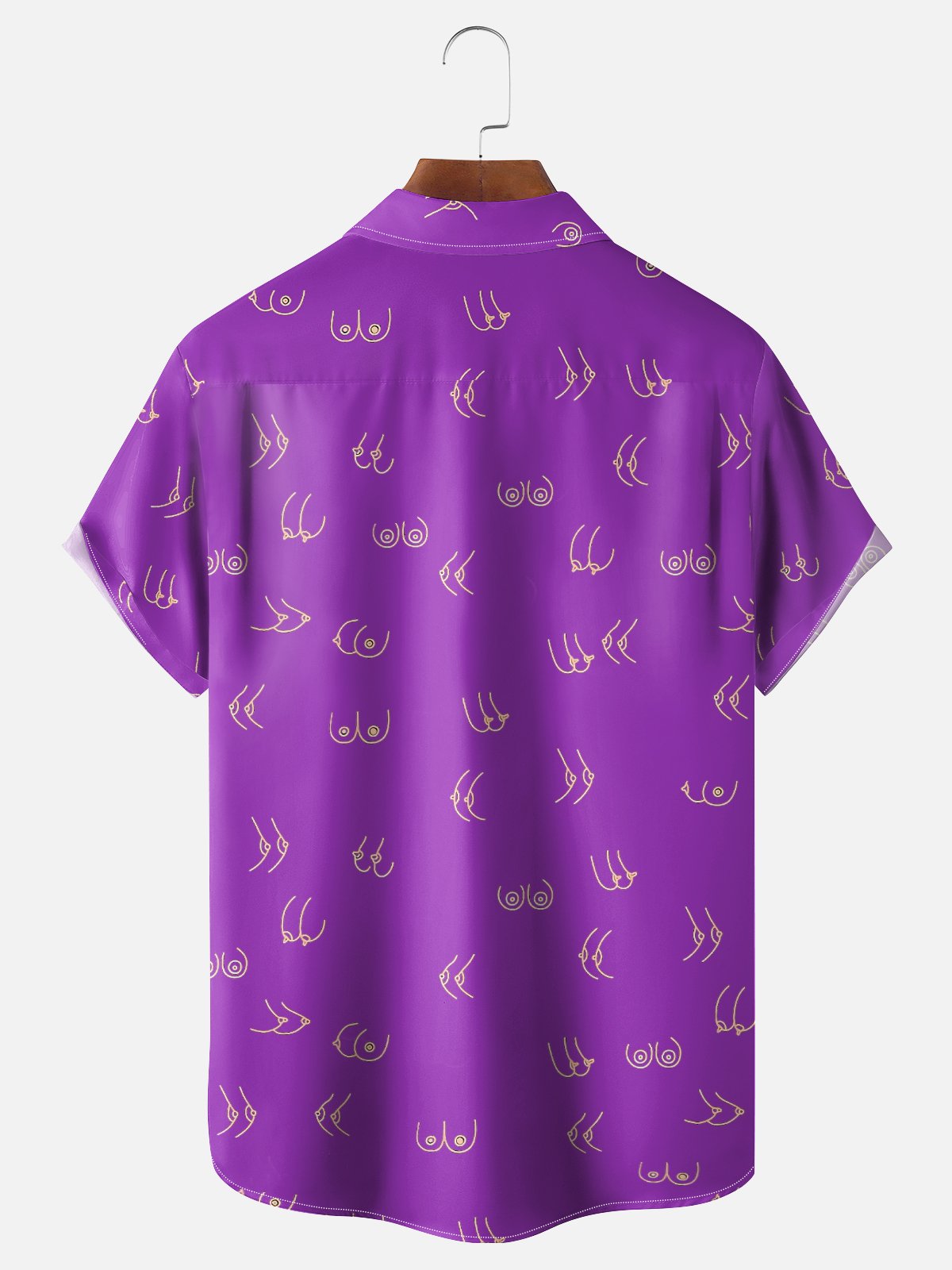 Moisture-wicking Funny Breast Art Simple Drawing Chest Pocket Casual Shirt