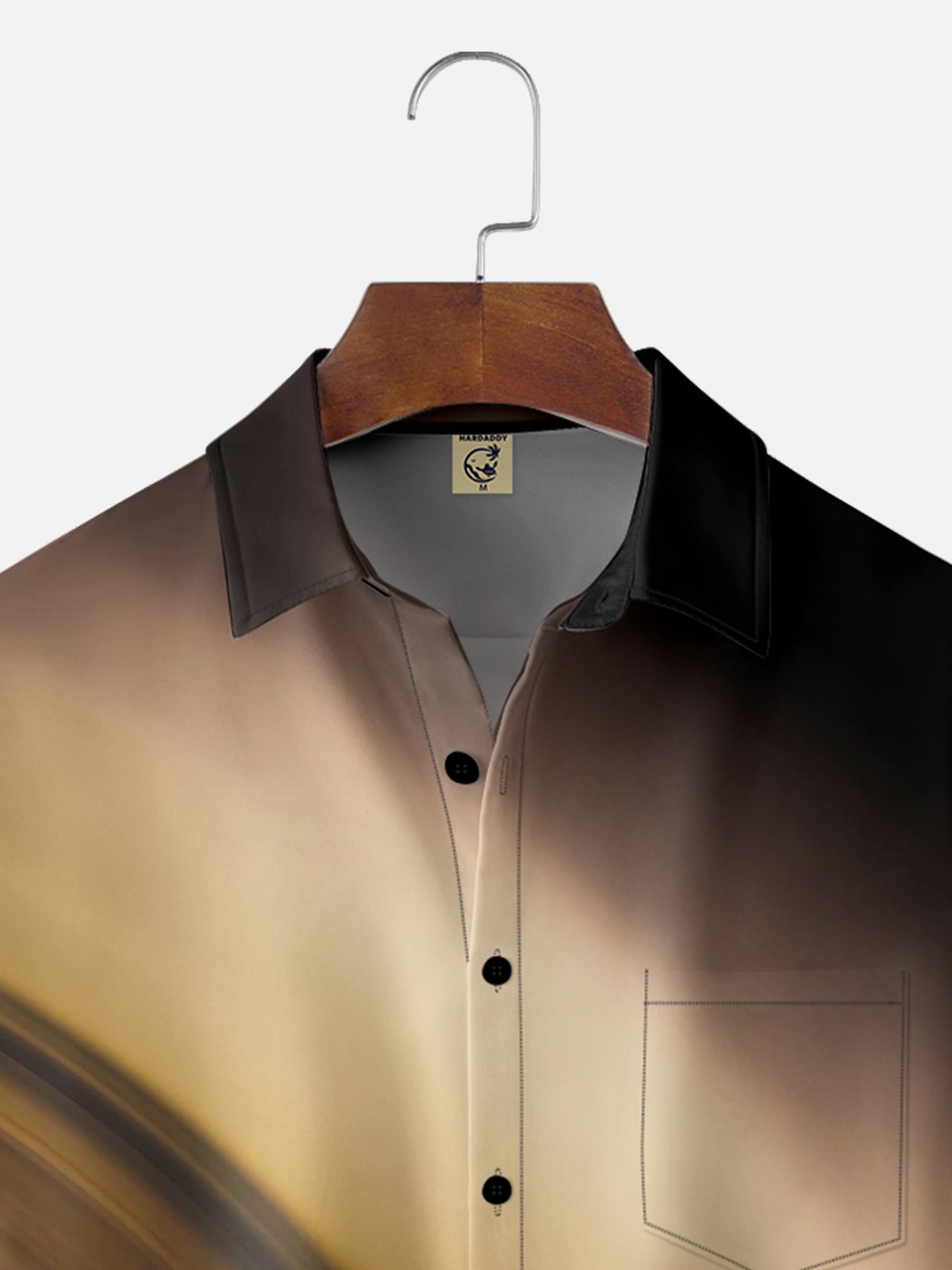 Moisture-Wicking Ombre Chest Pocket Hawaiian Shirt