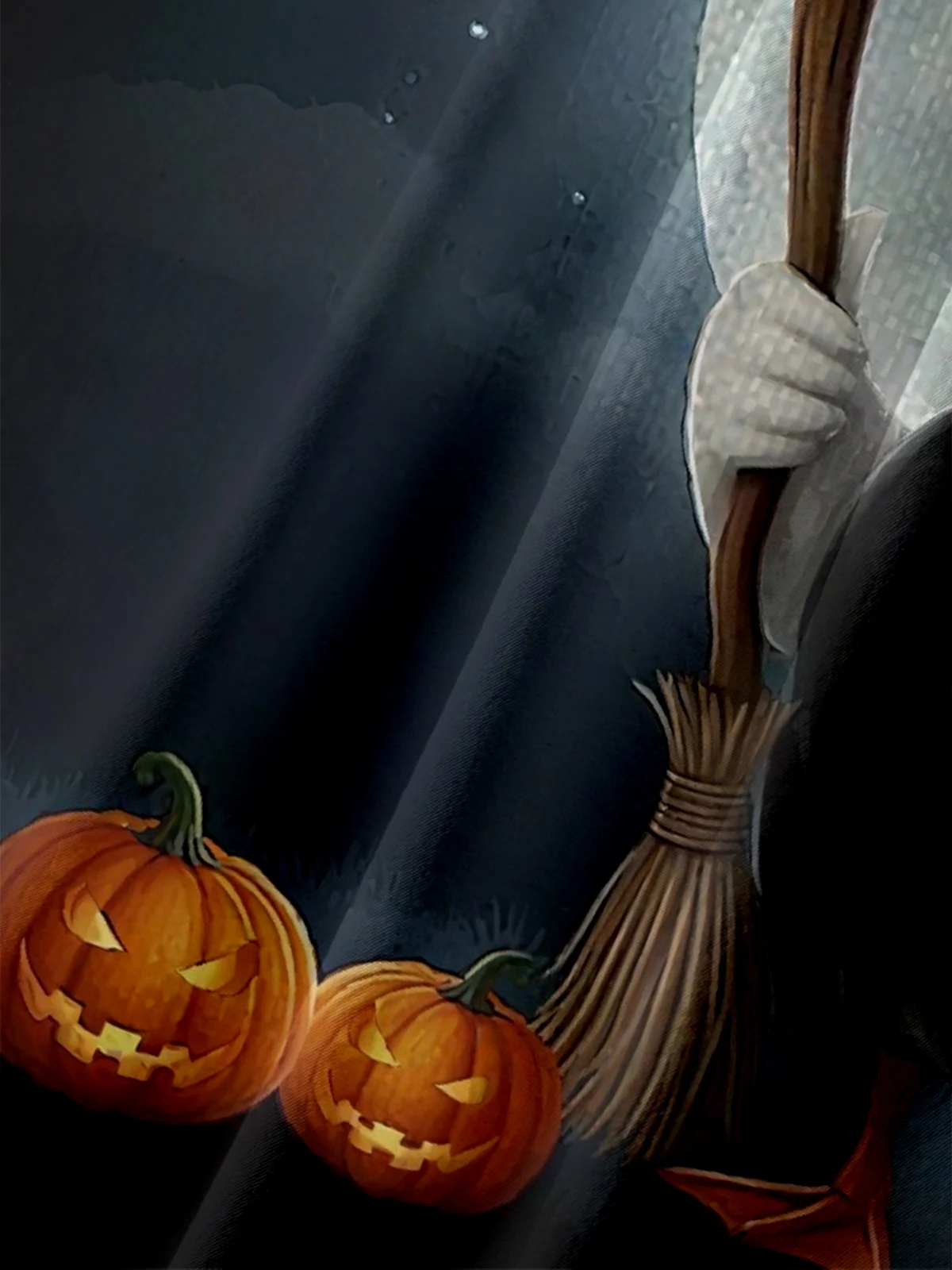 Moisture-Wicking Halloween Pumpkin Wizard Goose Chest Pocket Hawaiian Shirt
