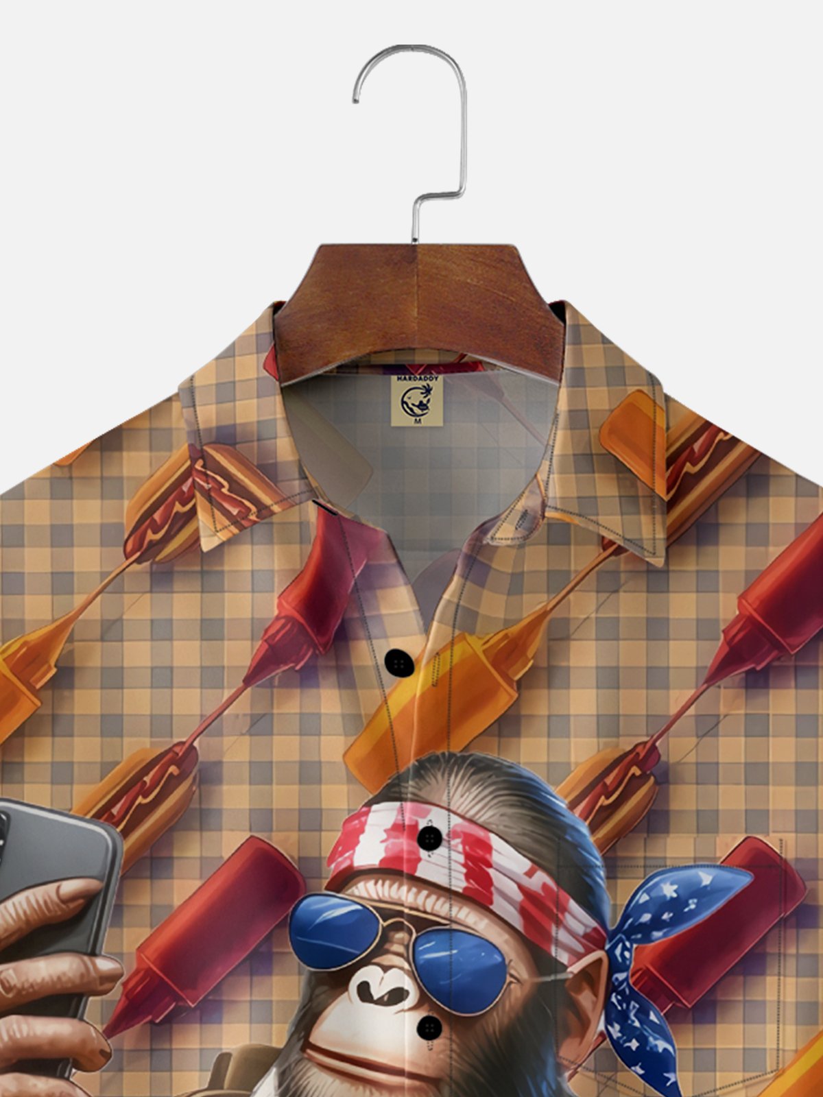 Moisture-wicking Hot Dog Bigfoot Party Art Chest Pocket Casual Shirt