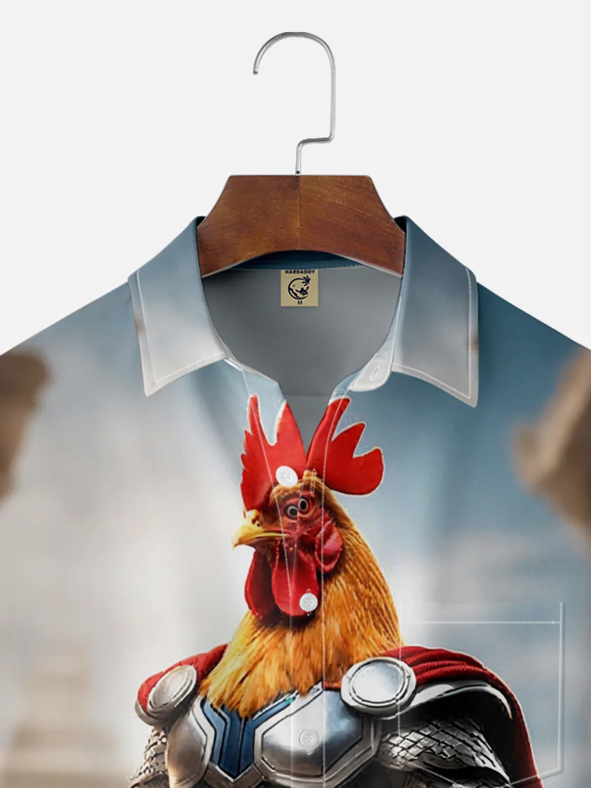 Moisture-wicking Funny Rooster Thor Chest Pocket Hawaiian Shirt