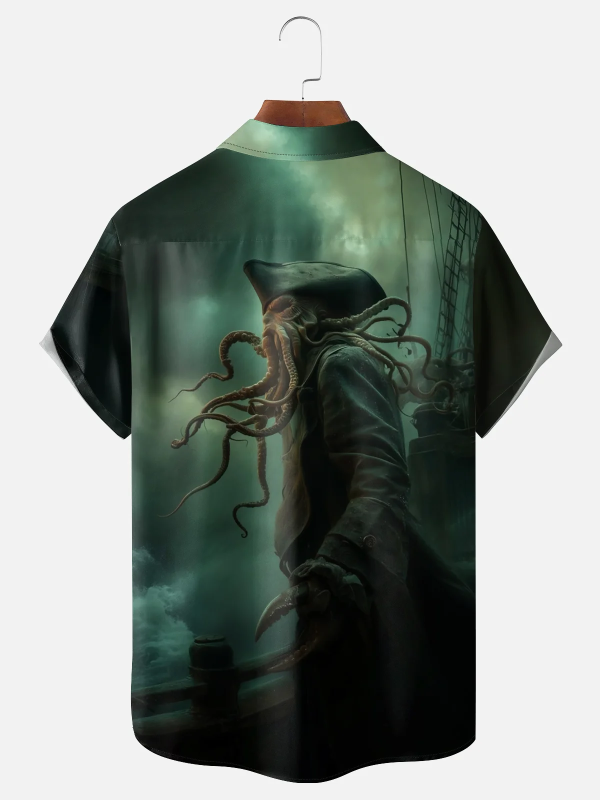 Moisture-wicking Pirate Art Davy Fun Jones Chest Pocket Casual Shirt