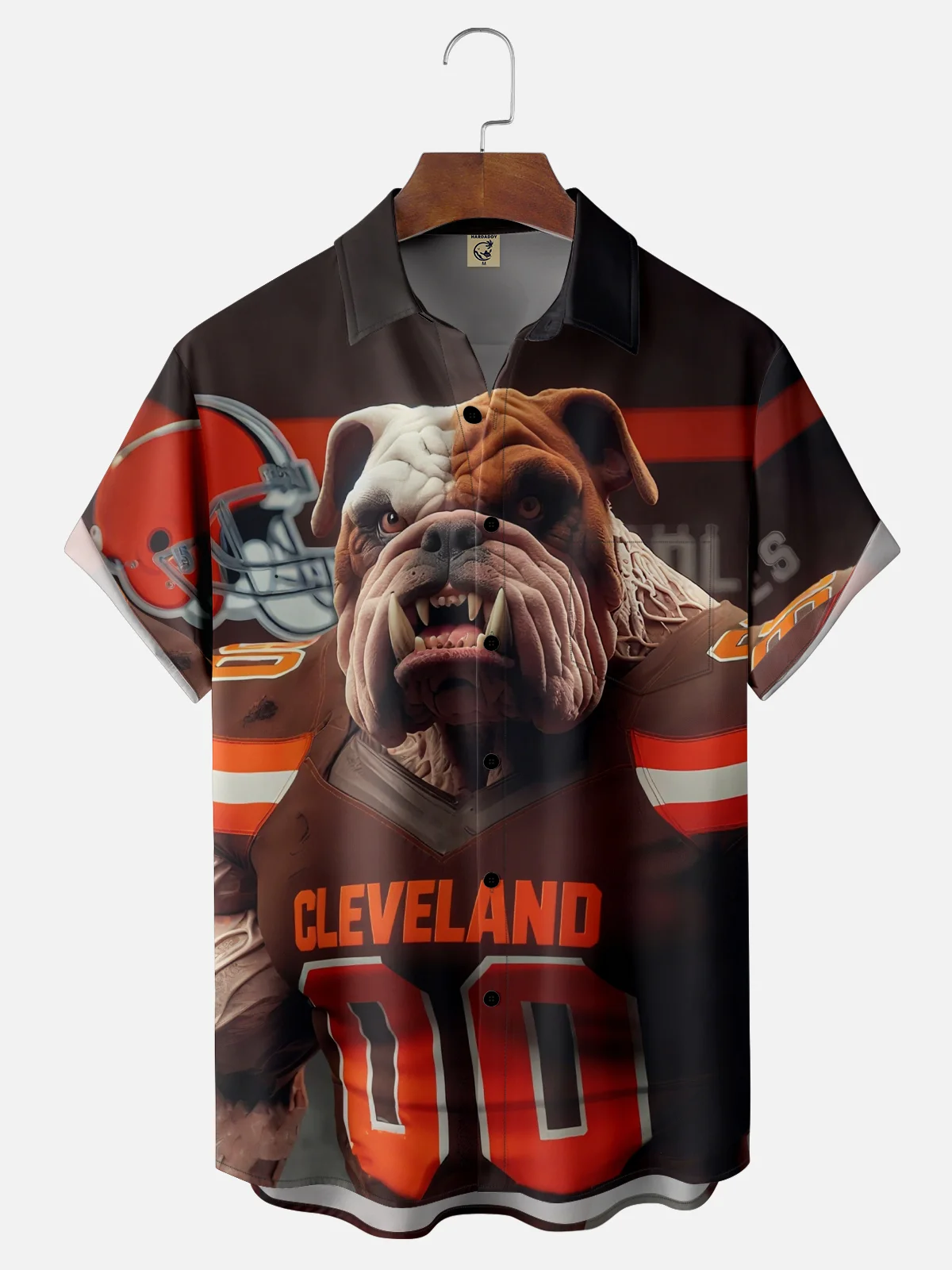 Moisture-wicking American Football Cliff Fun Art Brown Chest Pocket Casual Shirt