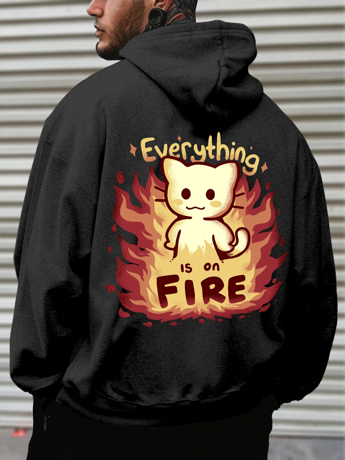 Hardaddy x Techranova Cartoon Cat Casual Hoodie Sweatshirt