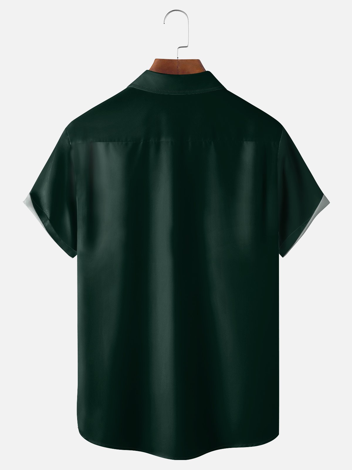 Moisture-Wicking Geometric Star Stripe Chest Pocket Bowling Shirt