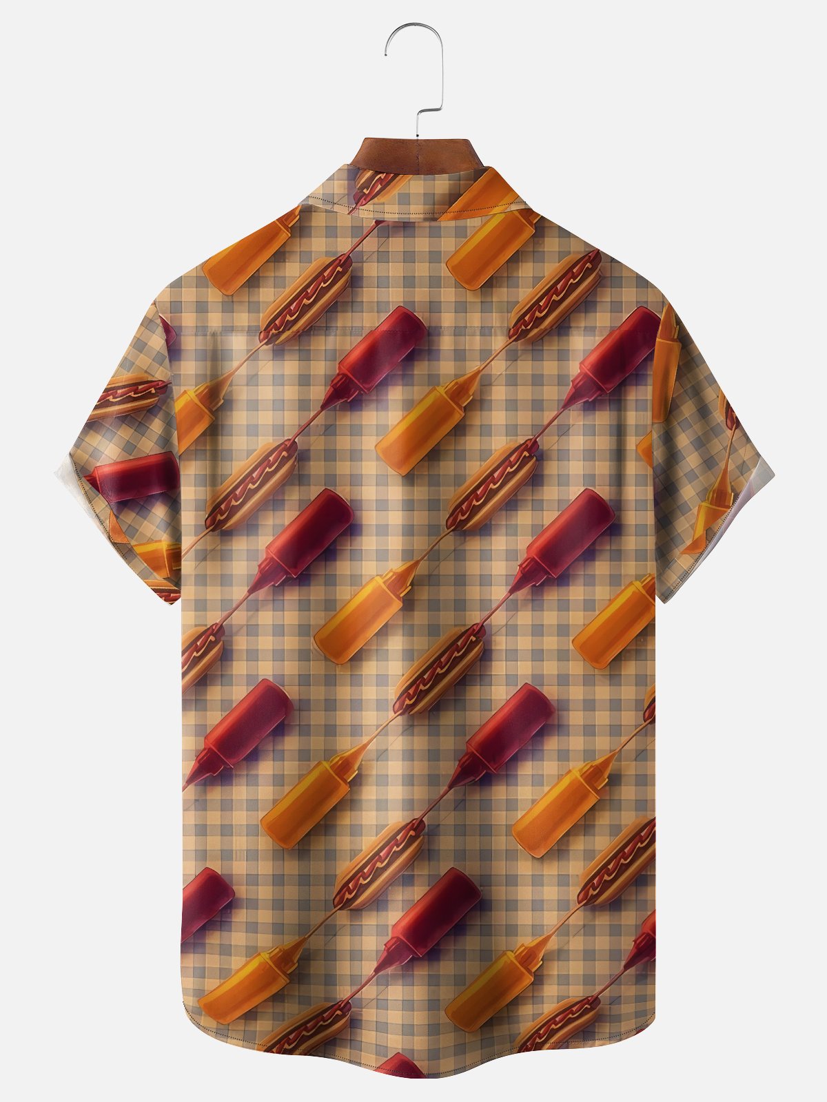 Moisture-wicking Hot Dog Bigfoot Party Art Chest Pocket Casual Shirt