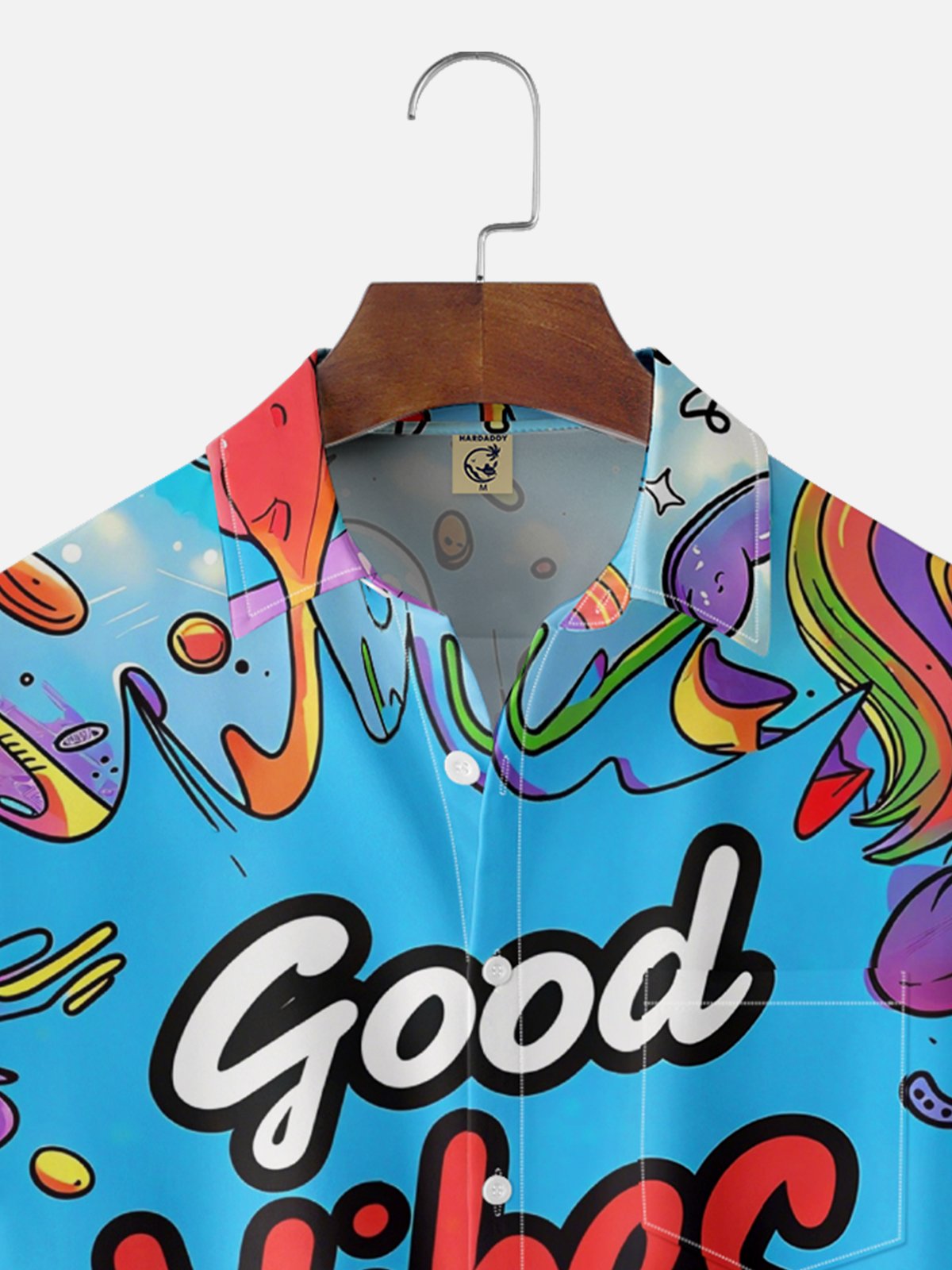 Moisture-wicking Good Vibes Chest Pocket Casual Shirt