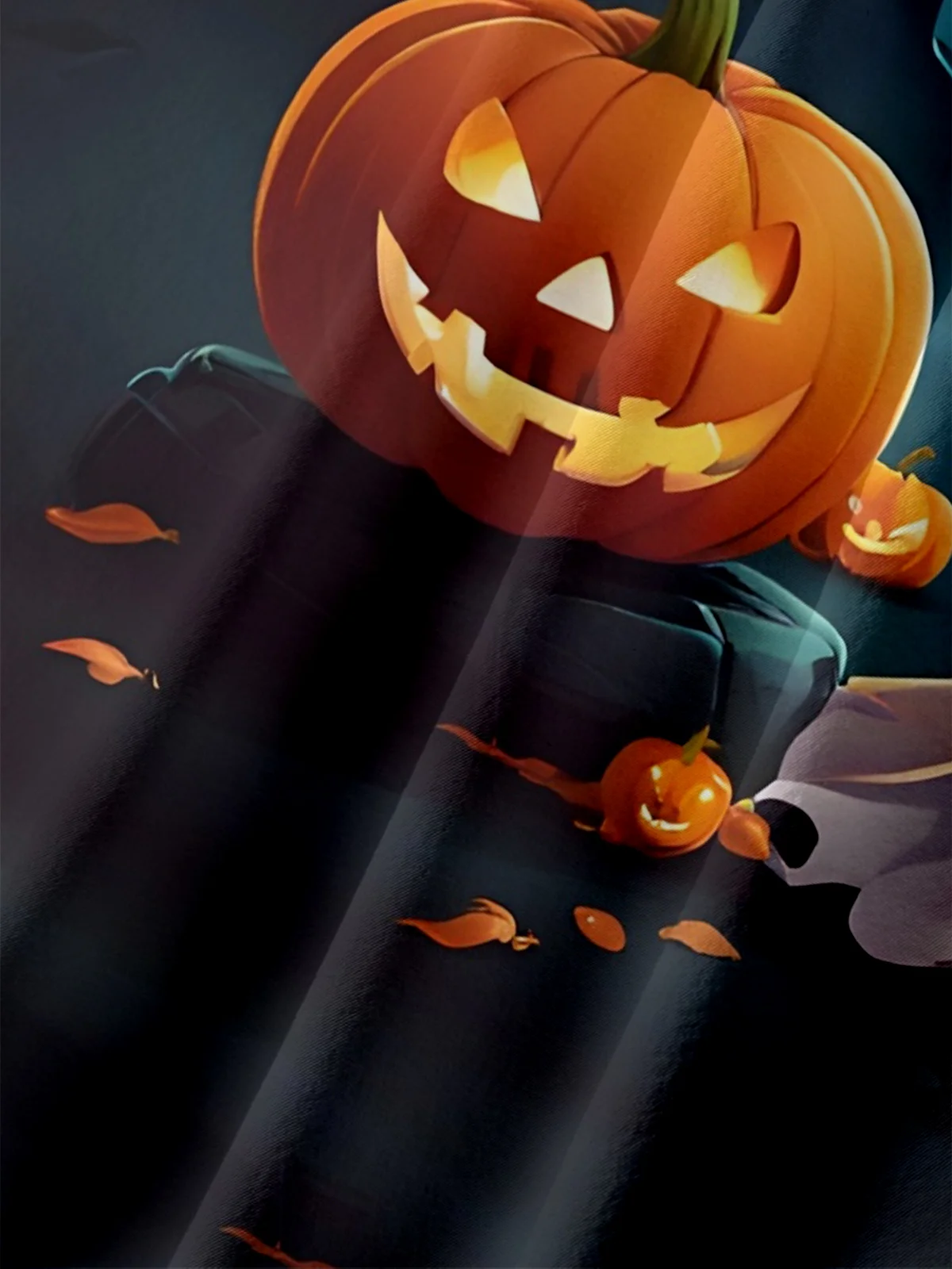 Moisture-Wicking Fun Halloween Ghost Pumpkin Chest Pocket Hawaiian Shirt