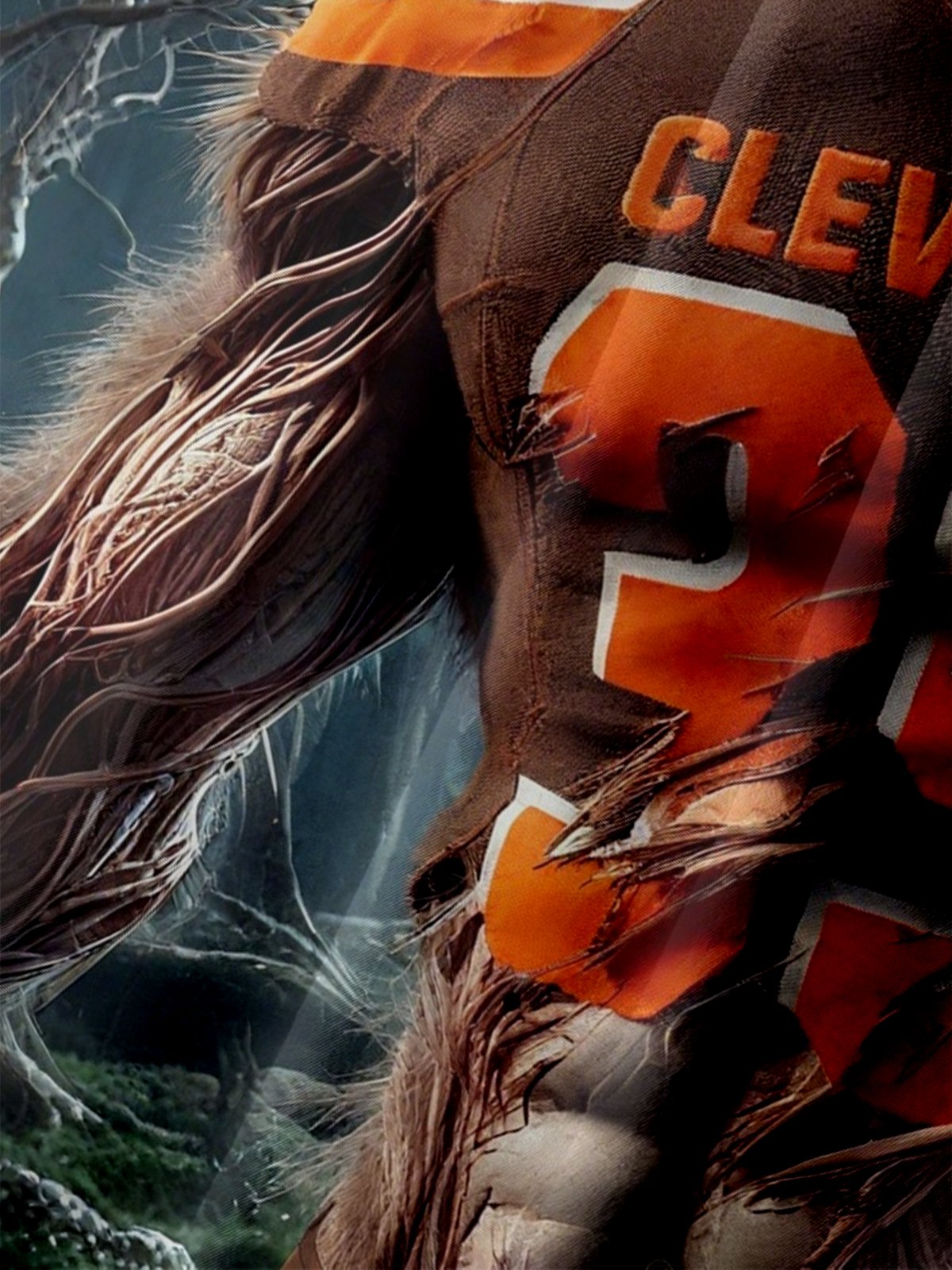 Moisture-Wicking Football Wolf Halloween Chest Pocket Hawaiian Shirt