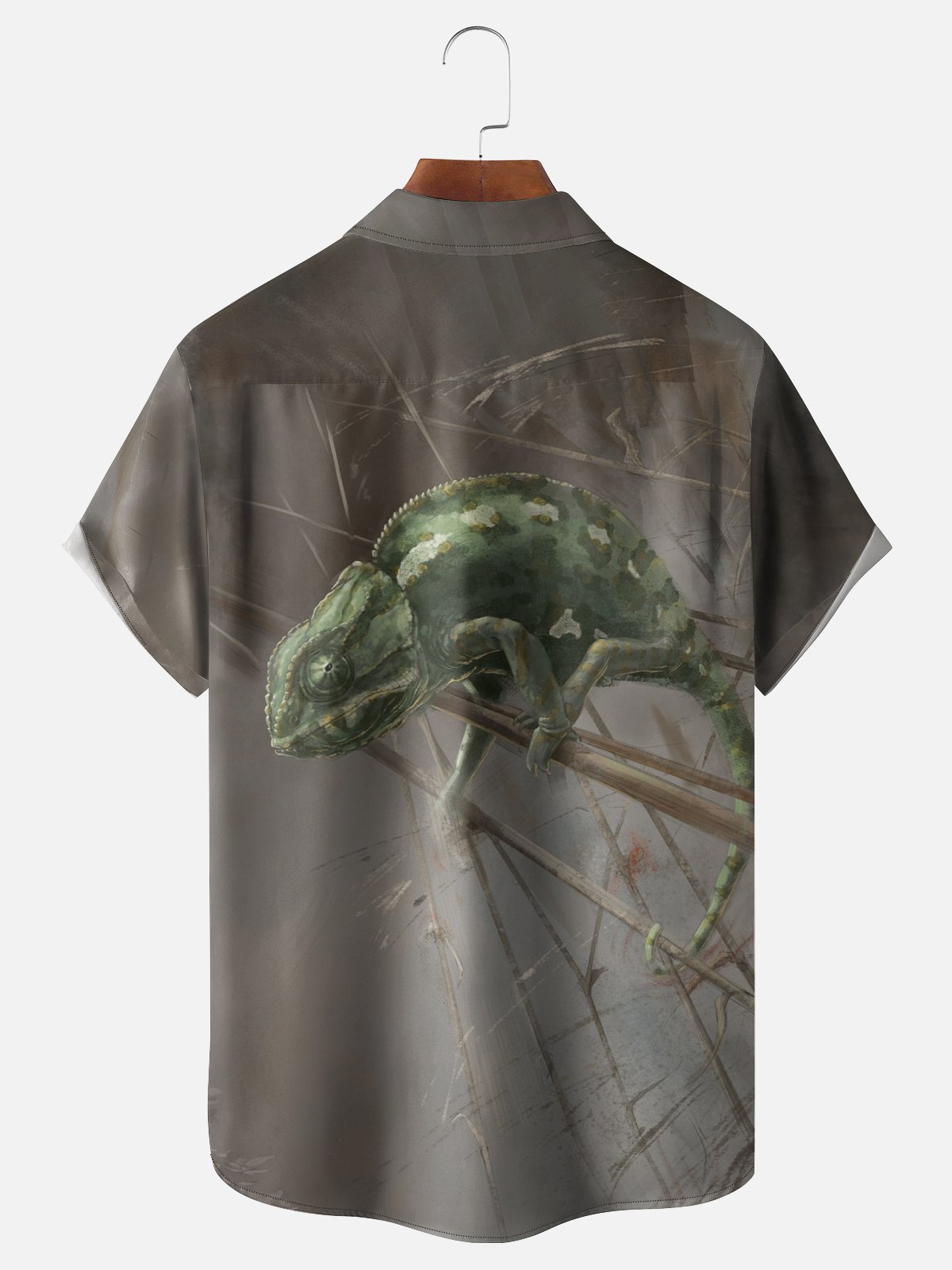 Hardaddy x Lazaro Illustration Moisture-wicking Art Chameleon Jones Chest Pocket Hawaiian Shirt