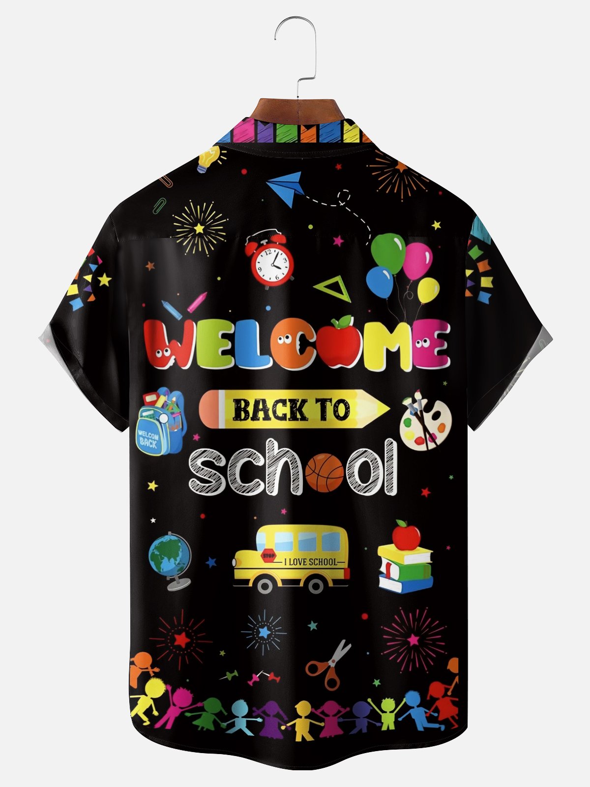 Moisture-wicking Back to School Chest Pocket Casual Shirt