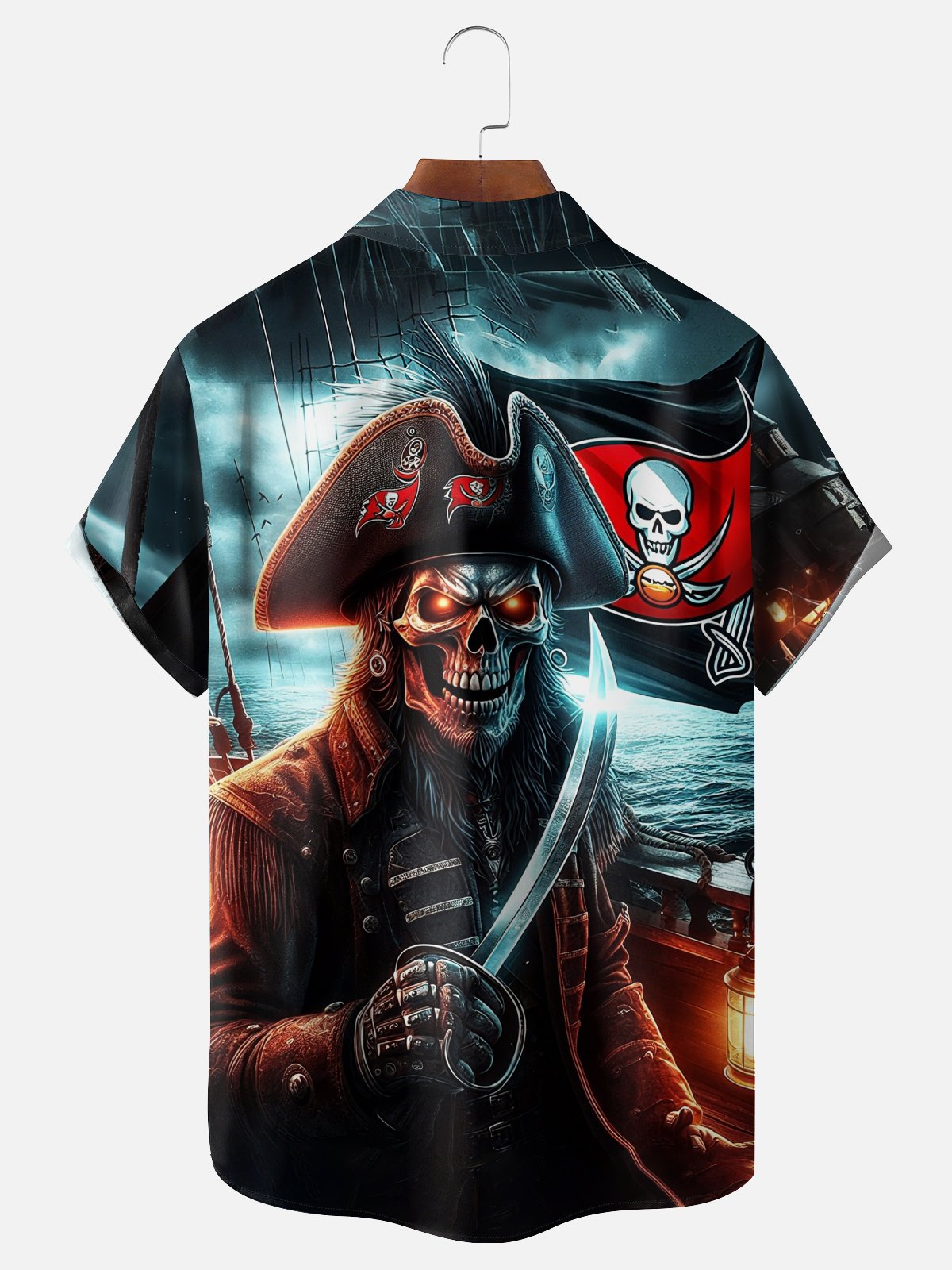 Moisture-Wicking Tampa Bay Buccaneers Chest Pocket Hawaiian Shirt