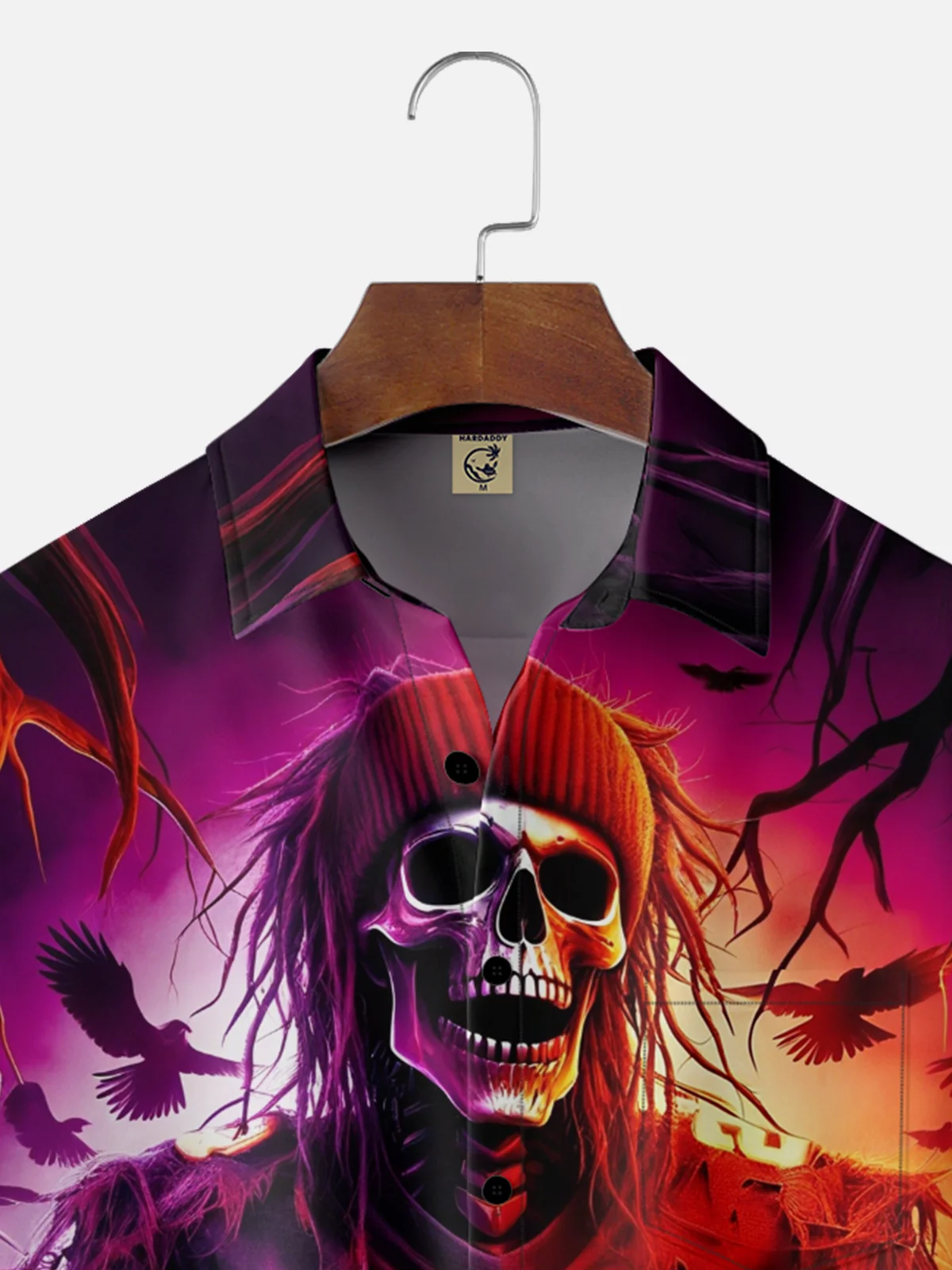 Moisture-Wicking Kansas City Chiefs Skull Chest Pocket Hawaiian Shirt