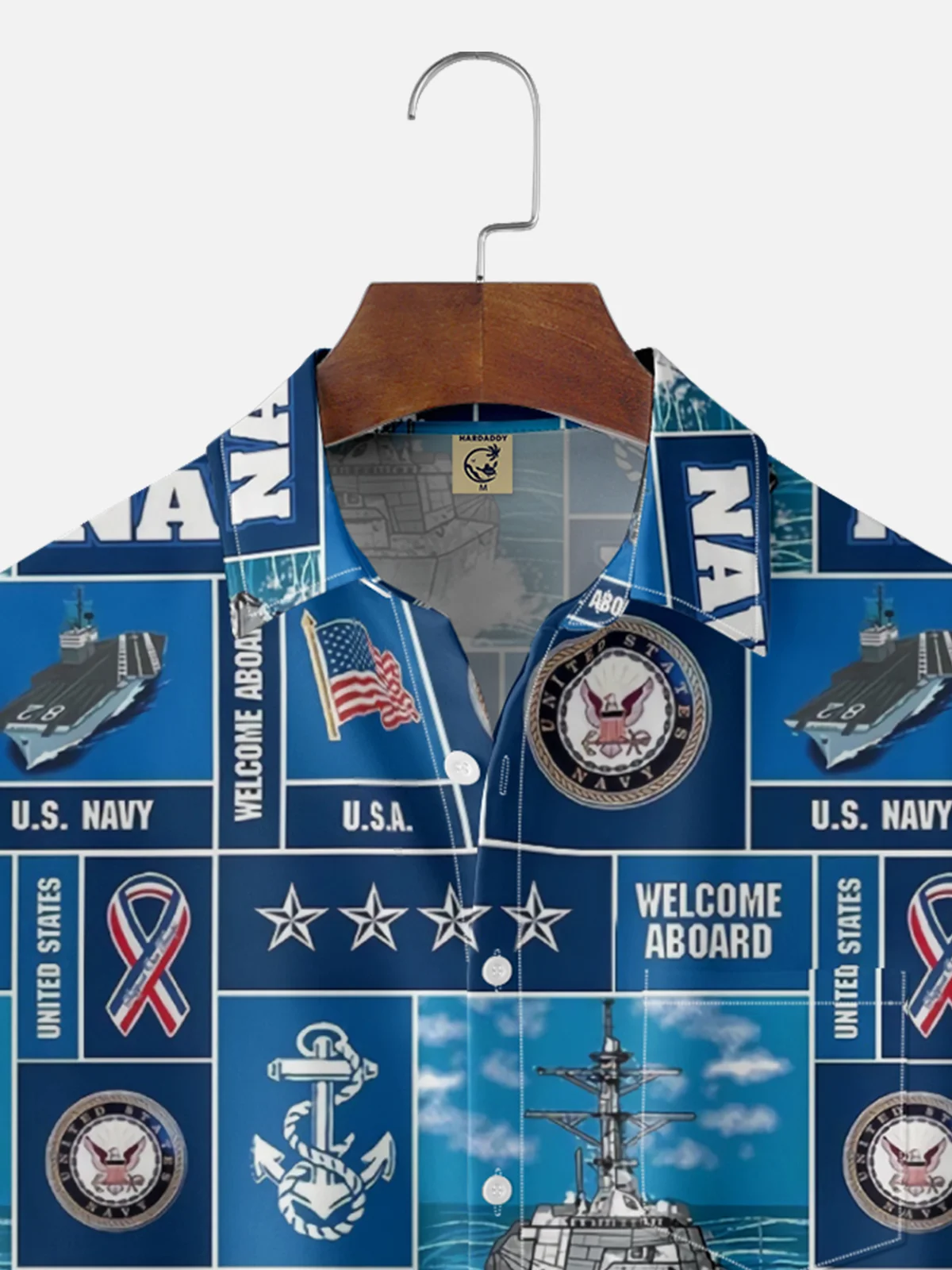 Moisture-Wicking US Navy Chest Pocket Hawaiian Shirt