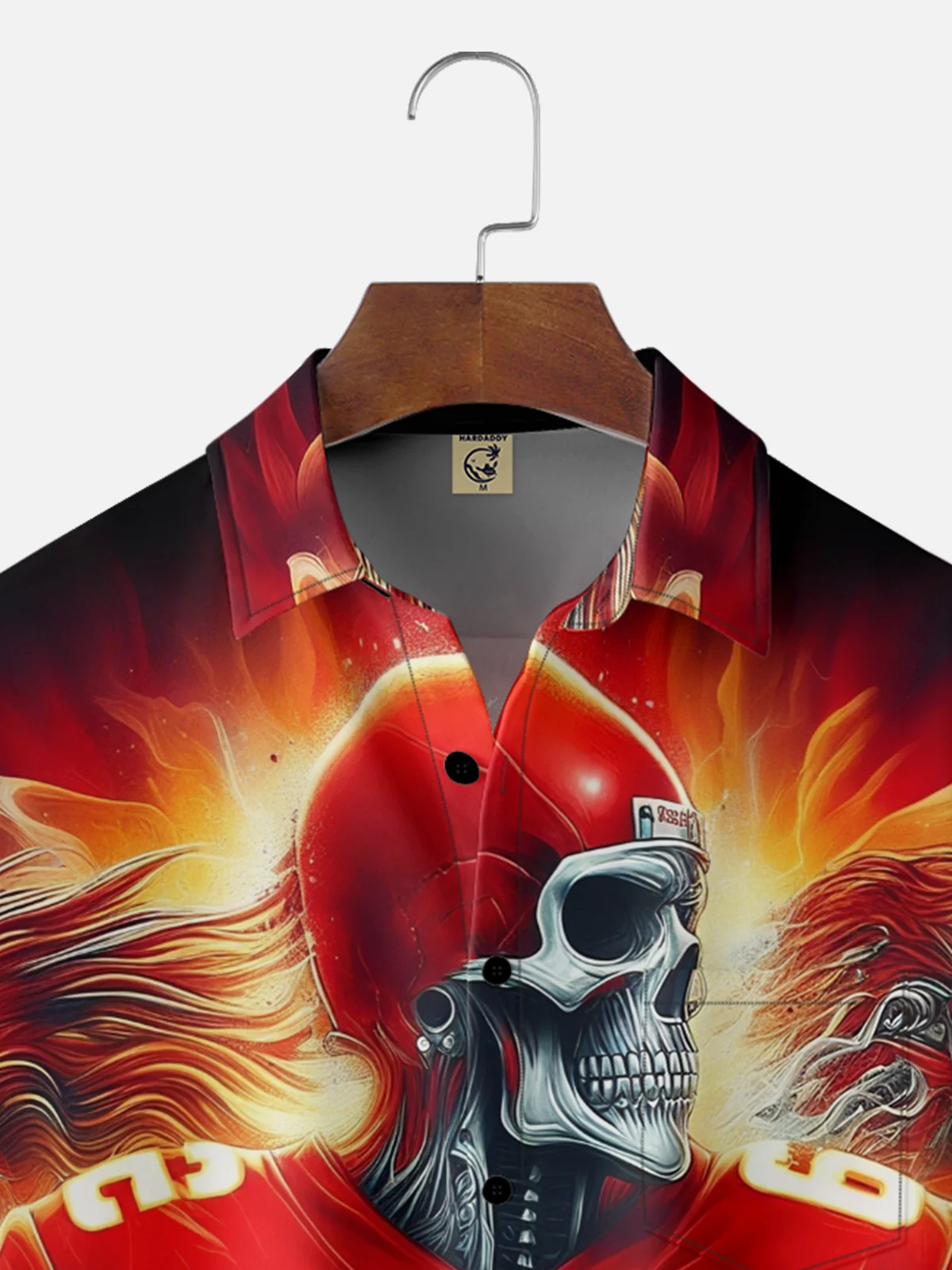 Moisture-Wicking Kansas City Chiefs Skull Chest Pocket Hawaiian Shirt