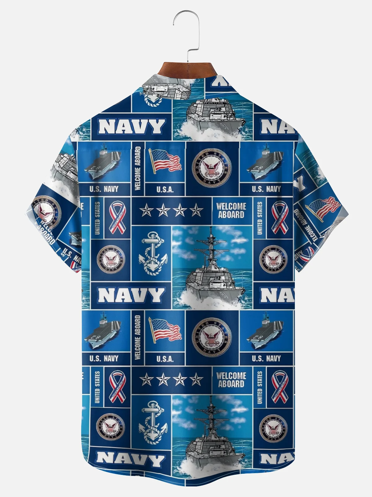 Moisture-Wicking US Navy Chest Pocket Hawaiian Shirt