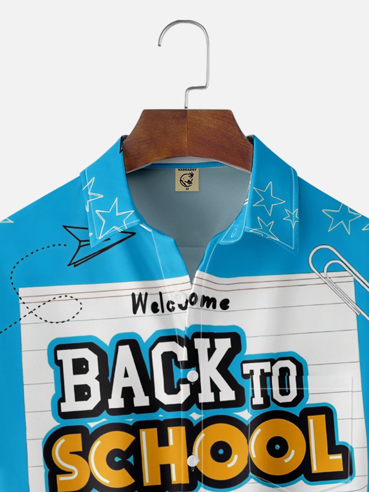 Moisture-wicking Back to School Chest Pocket Casual Shirt