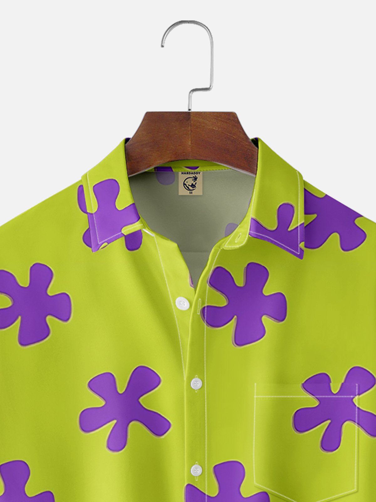 Moisture-Wicking Roleplay Patrick Star And SpongeBob Chest Pocket Hawaiian Shirt