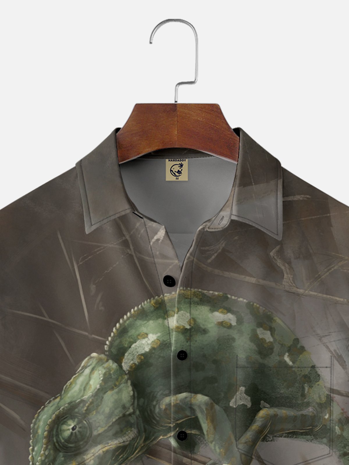 Hardaddy x Lazaro Illustration Moisture-wicking Art Chameleon Jones Chest Pocket Hawaiian Shirt