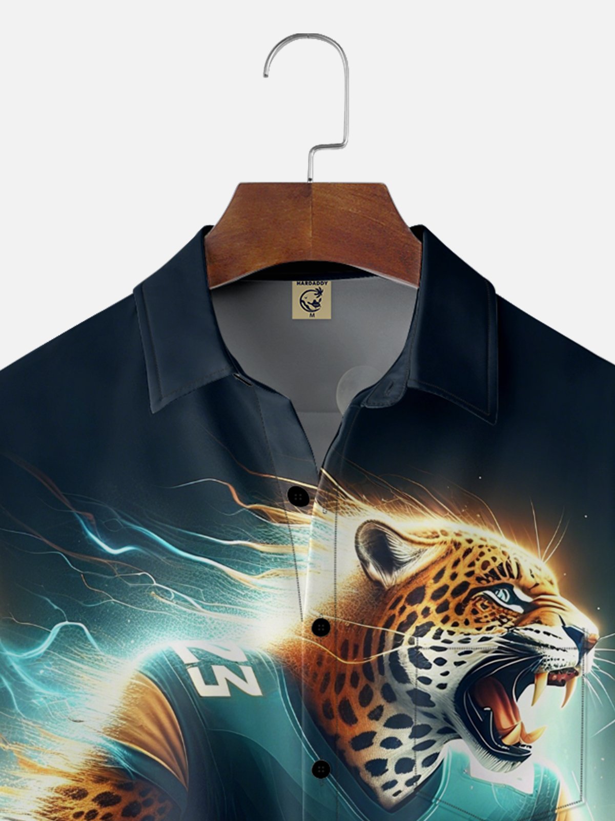 Moisture-Wicking Football Panther Chest Pocket Hawaiian Shirt