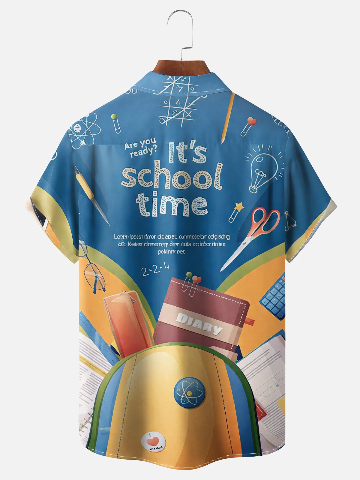 Moisture-wicking Back to School Chest Pocket Casual Shirt