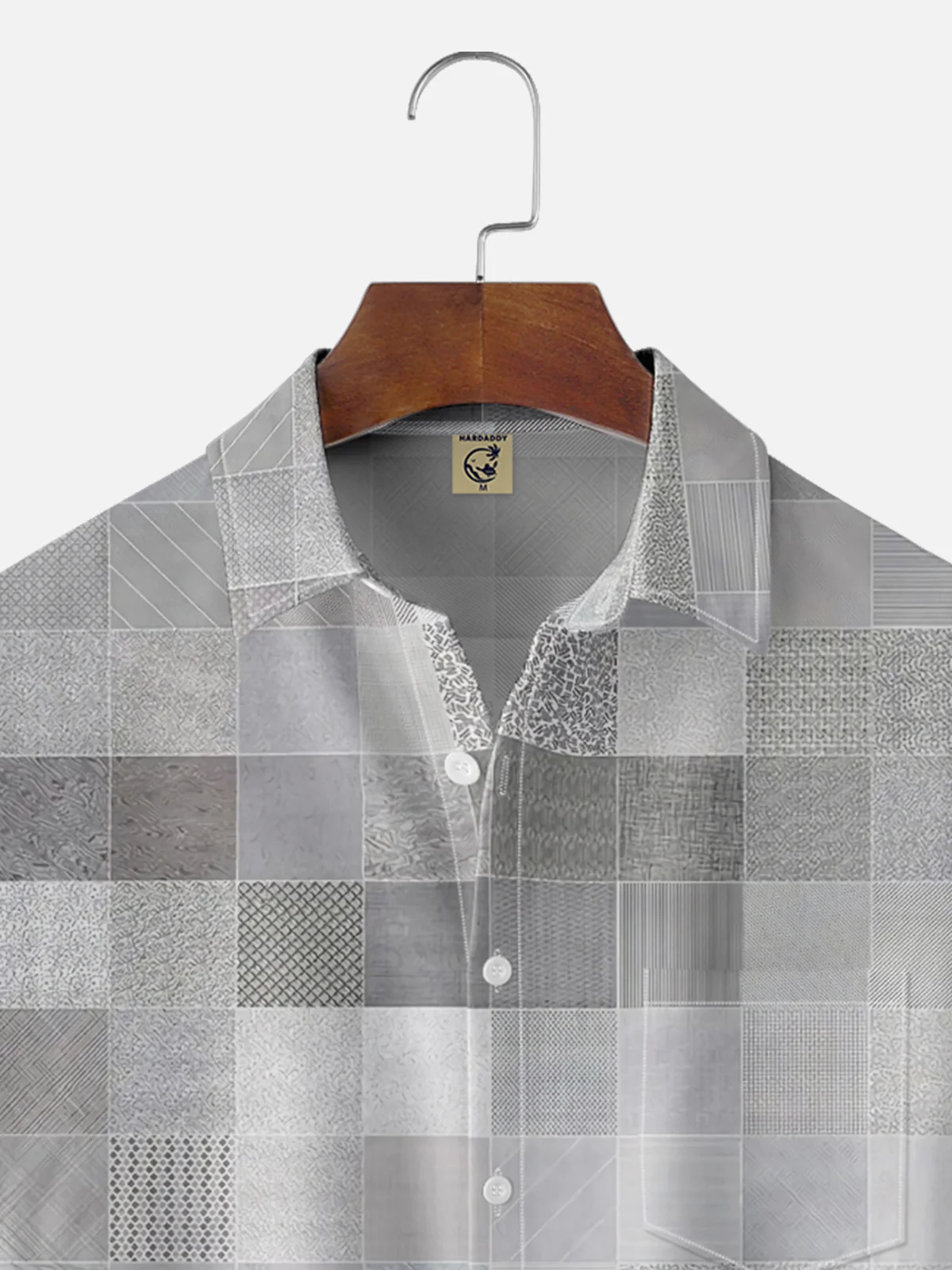 Moisture-wicking Gradient Plaid Chest Pocket Casual Shirt