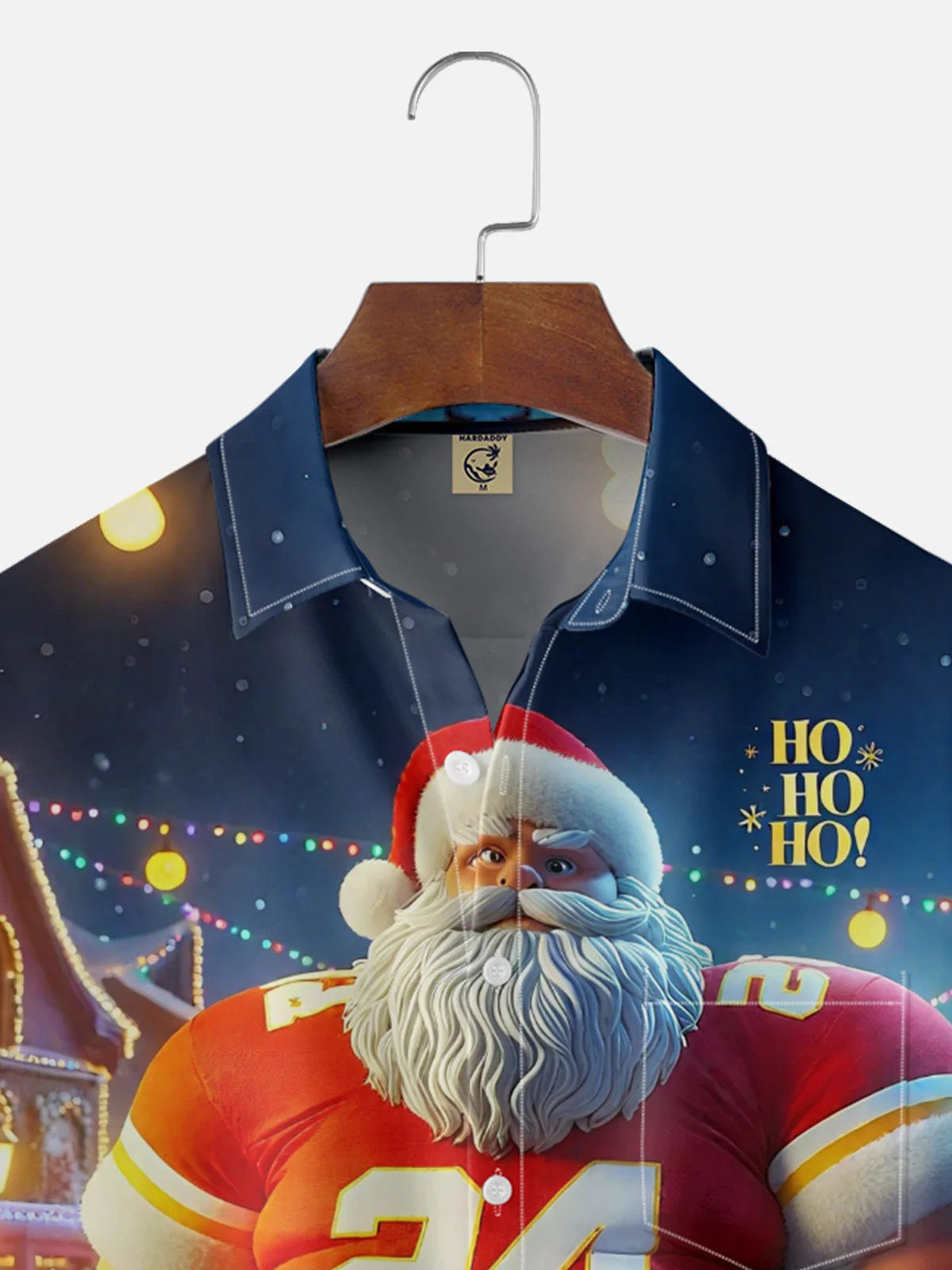 Moisture-Wicking Santa Chest Pocket Hawaiian Shirt