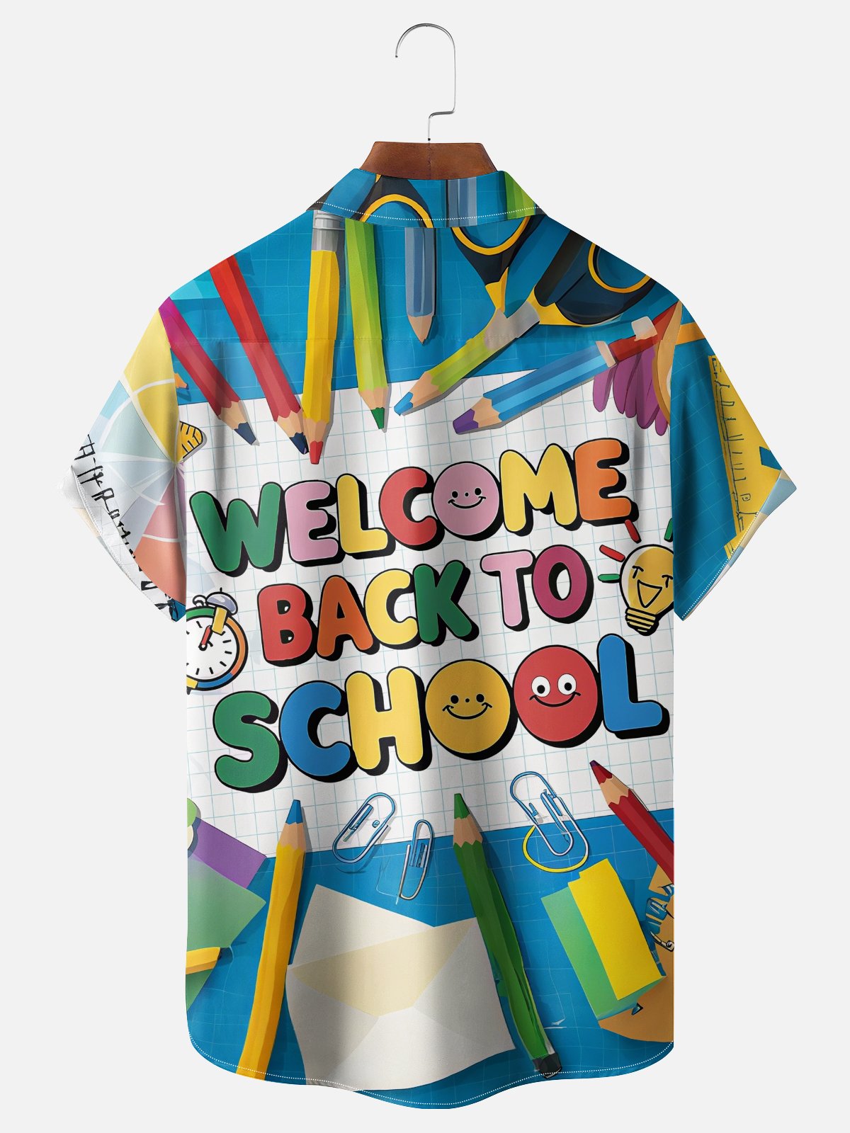Moisture-Wicking Back To School Chest Pocket Hawaiian Shirt