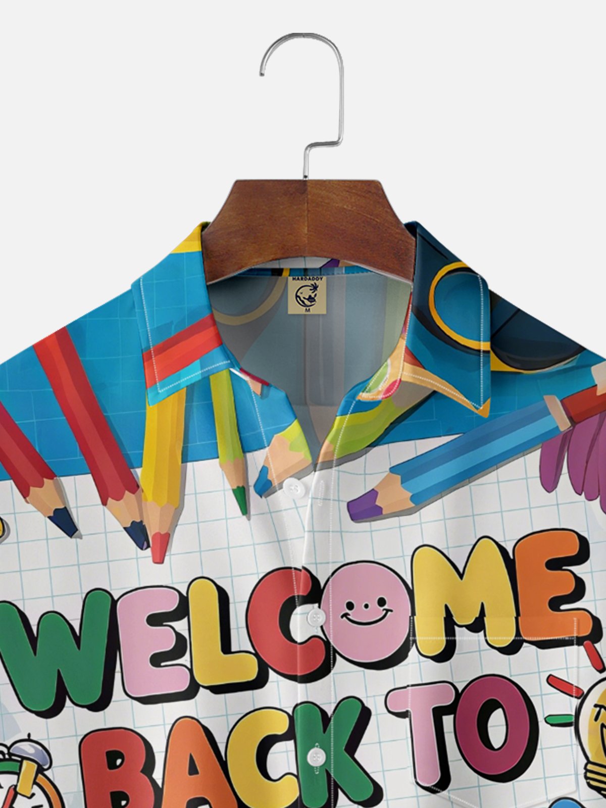 Moisture-Wicking Back To School Chest Pocket Hawaiian Shirt