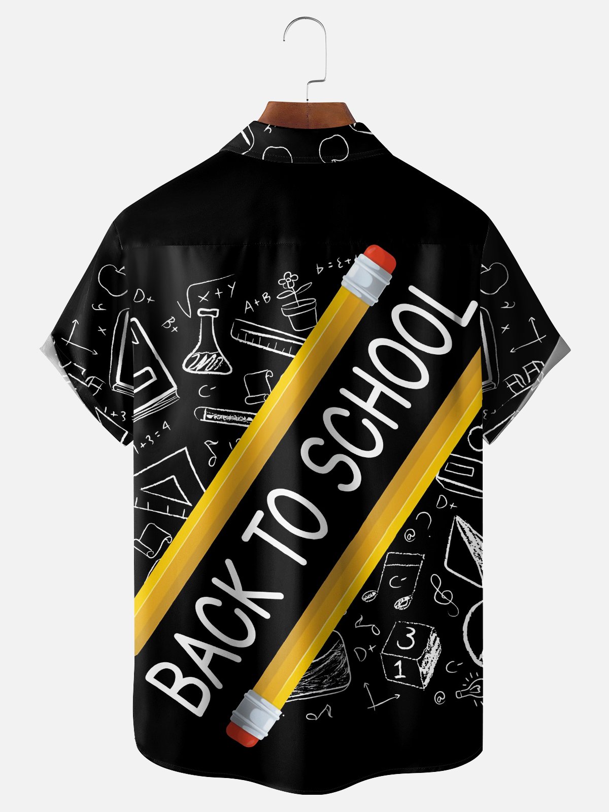 Moisture-Wicking Back To School Chest Pocket Hawaiian Shirt