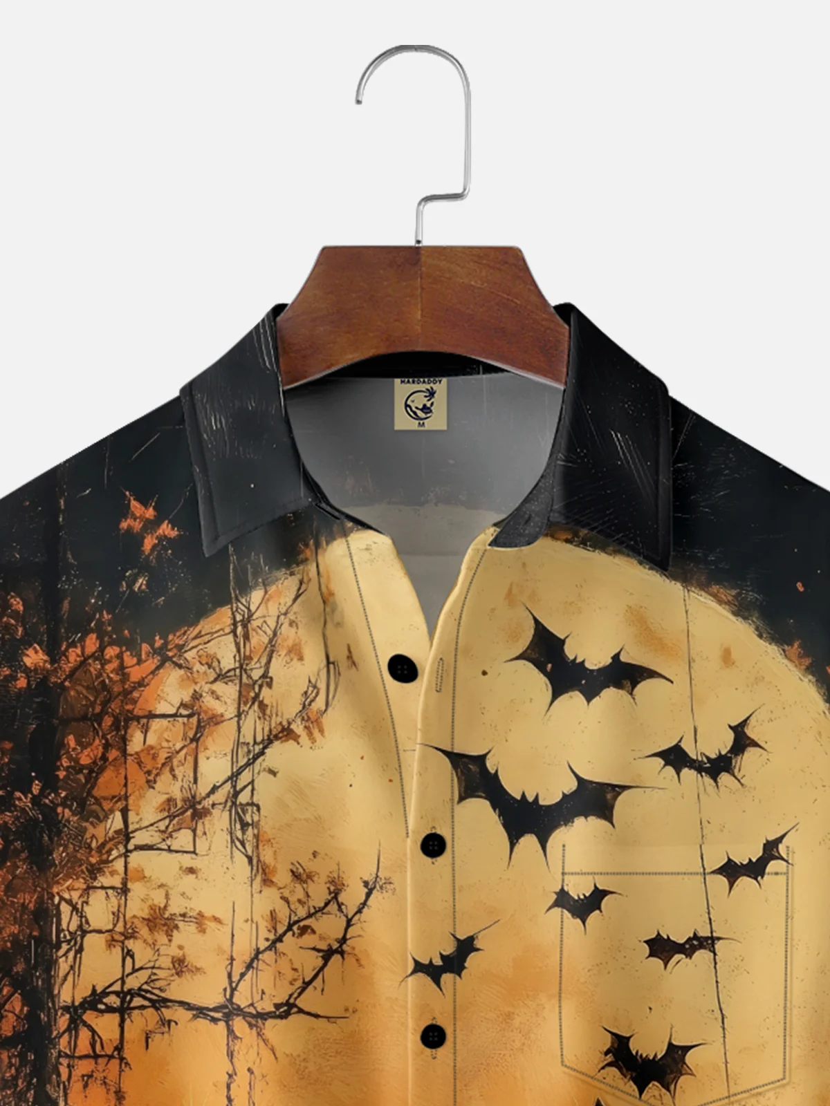 Moisture-wicking Halloween Cats Chest Pocket Casual Shirt