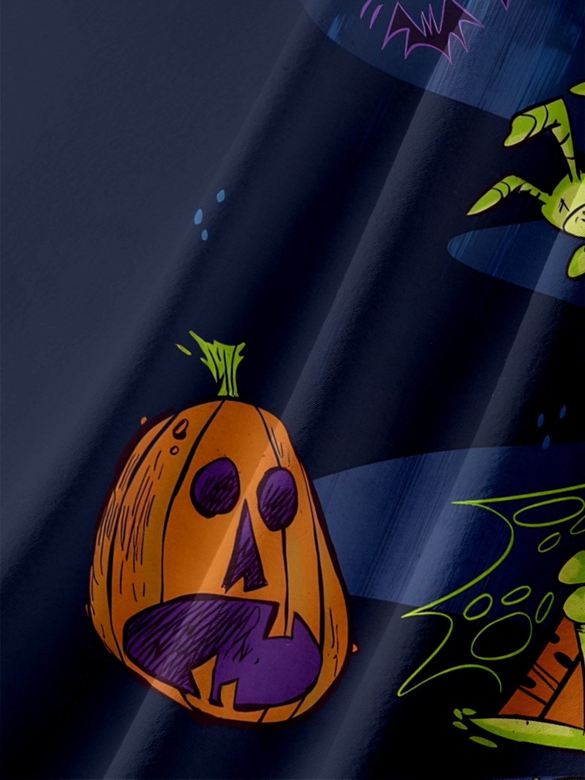 Moisture-wicking Halloween Spooky Time Chest Pocket Casual Shirt
