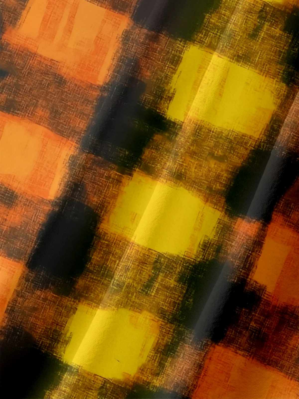 Moisture-Wicking Halloween Striped Check Pumpkin Chest Pocket Hawaiian Shirt