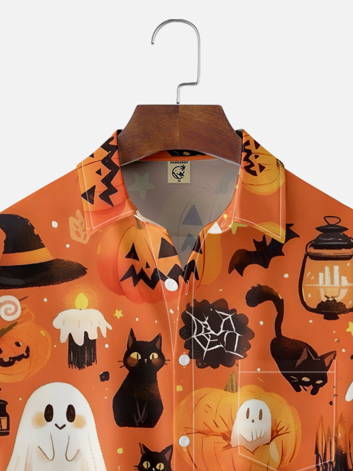 Moisture-wicking Halloween Ghost Chest Pocket Casual Shirt