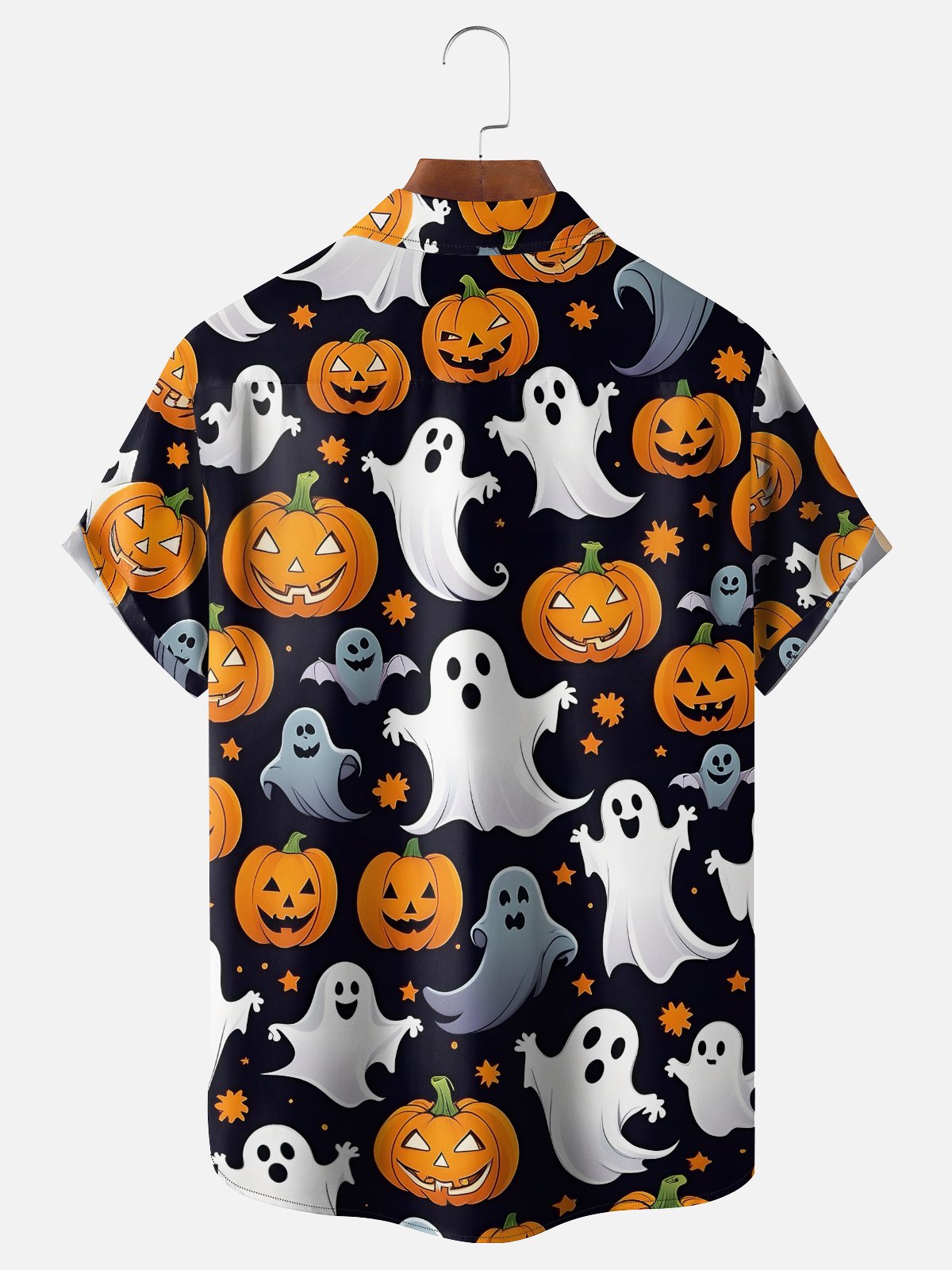 Moisture-wicking Halloween Ghost Chest Pocket Casual Shirt
