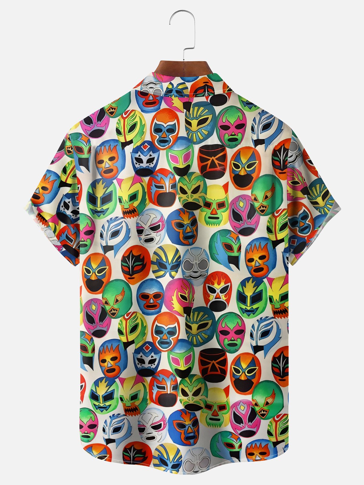 Moisture-wicking Mexican Lucha Libre Chest Pocket Casual Shirt