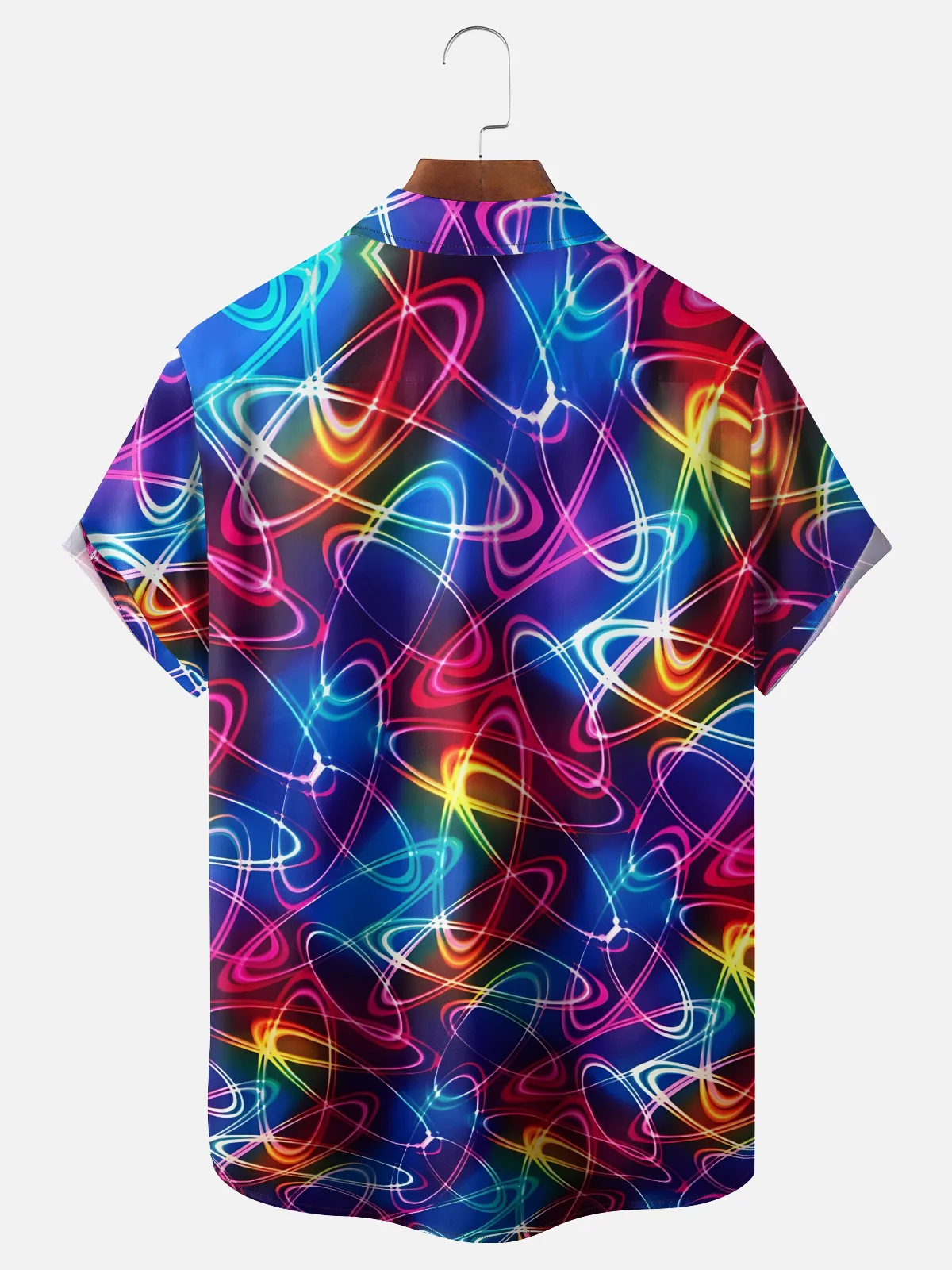 Moisture-wicking Gradient Geomatric Chest Pocket Casual Shirt