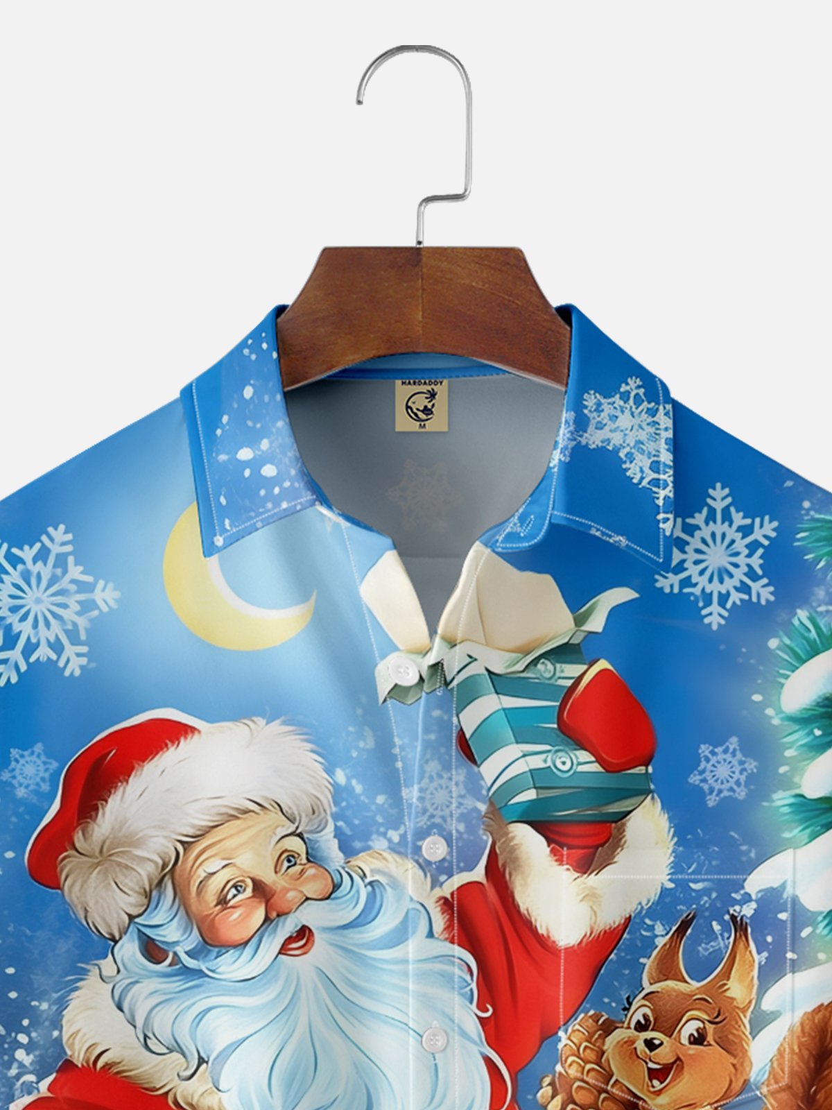 Moisture-wicking Christmas Santa Chest Pocket Casual Shirt