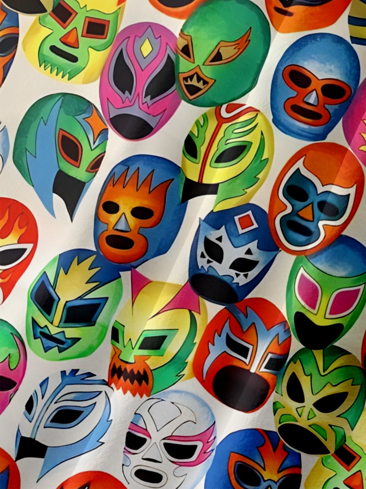 Moisture-wicking Mexican Lucha Libre Chest Pocket Casual Shirt