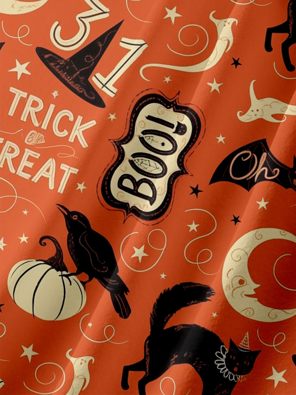 Moisture-wicking Halloween Chest Pocket Casual Shirt