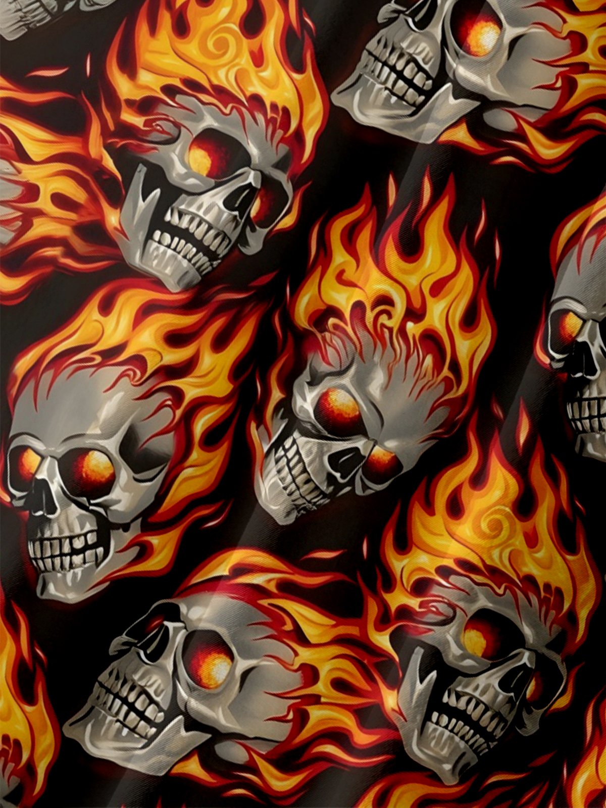 Moisture-wicking Rock Skull Chest Pocket Casual Shirt