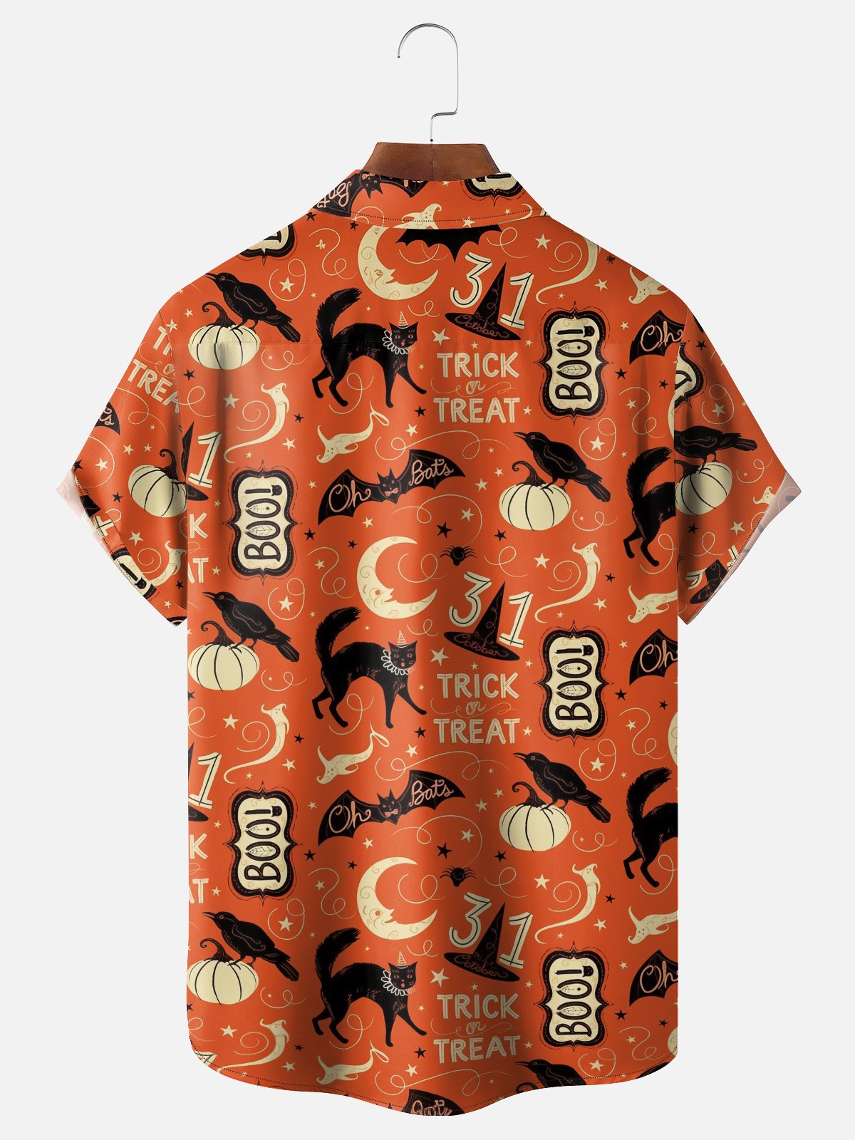 Moisture-wicking Halloween Chest Pocket Casual Shirt