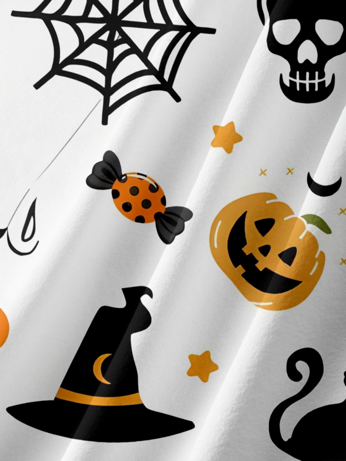 Moisture-wicking Halloween Pumpkin Chest Pocket Casual Shirt