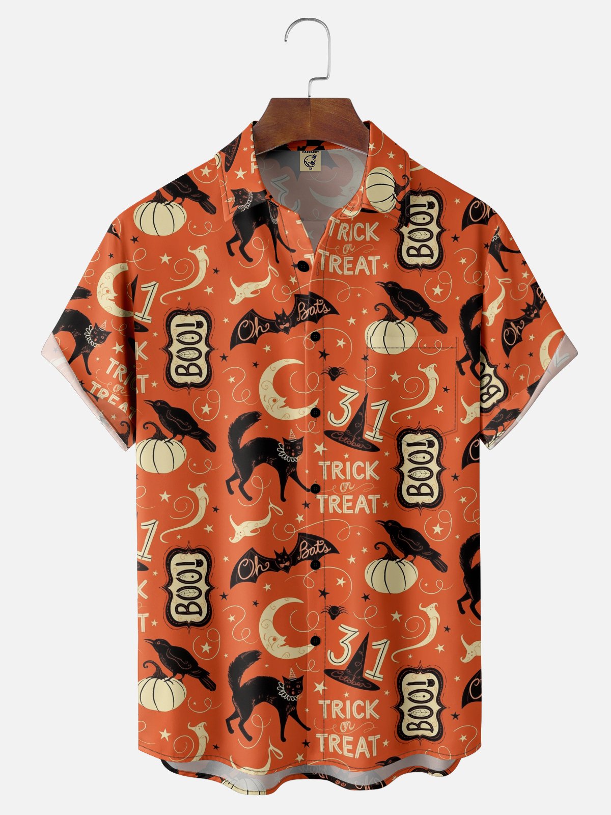 Moisture-wicking Halloween Chest Pocket Casual Shirt