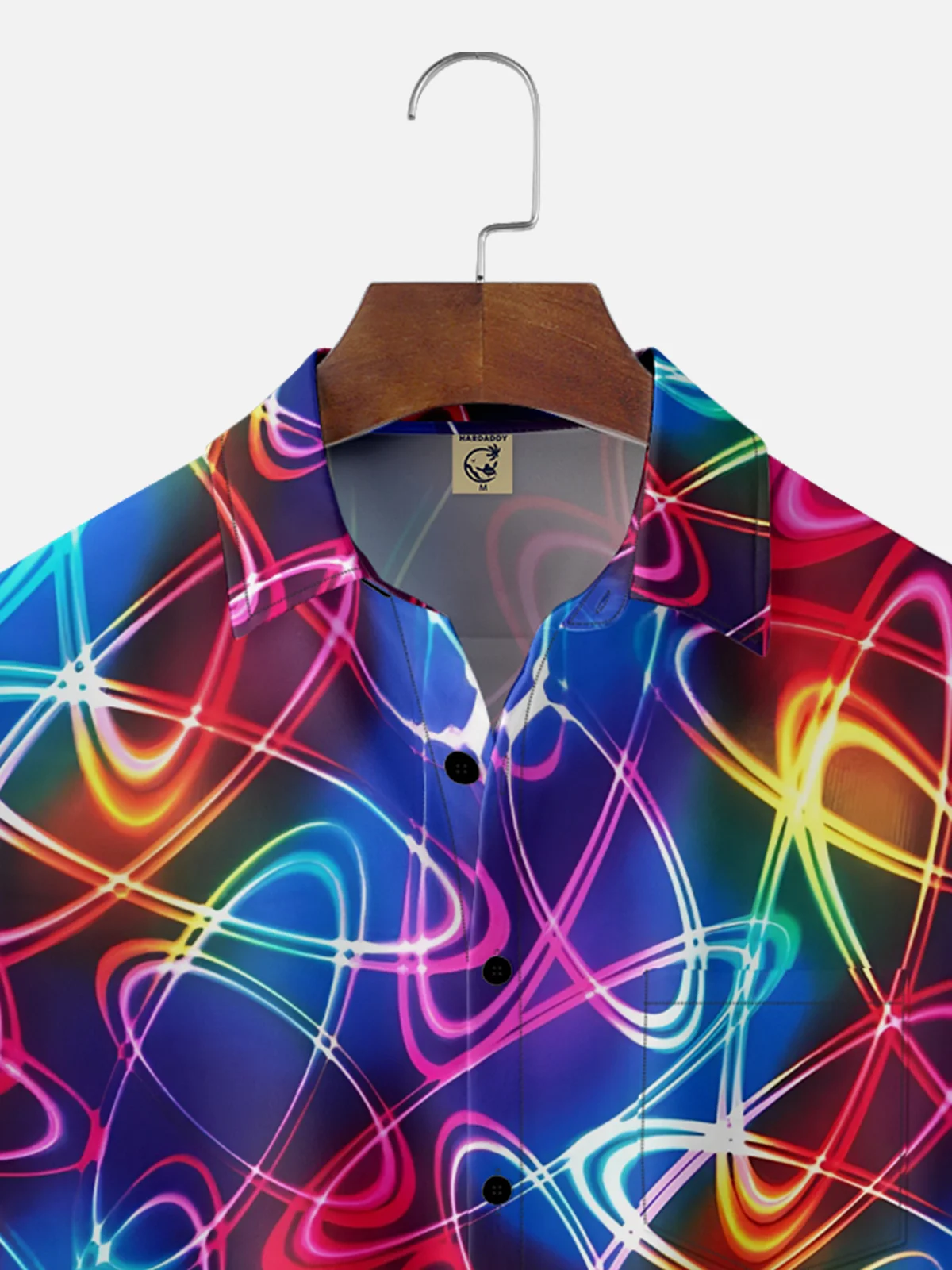 Moisture-wicking Gradient Geomatric Chest Pocket Casual Shirt