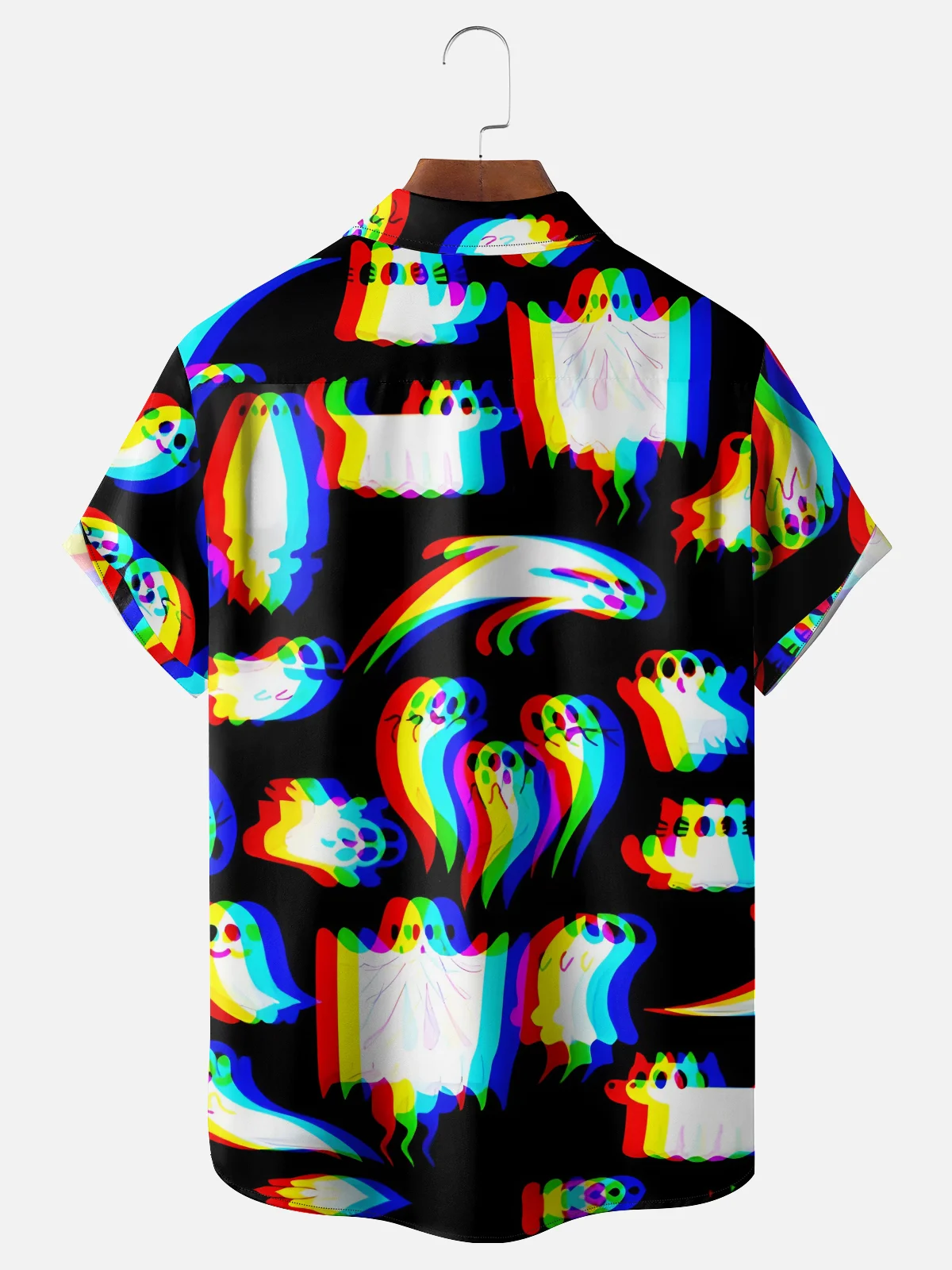 Moisture-wicking Halloween Ghost Chest Pocket Casual Shirt