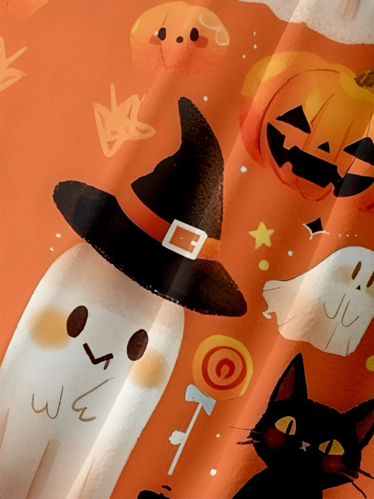 Moisture-wicking Halloween Ghost Chest Pocket Casual Shirt